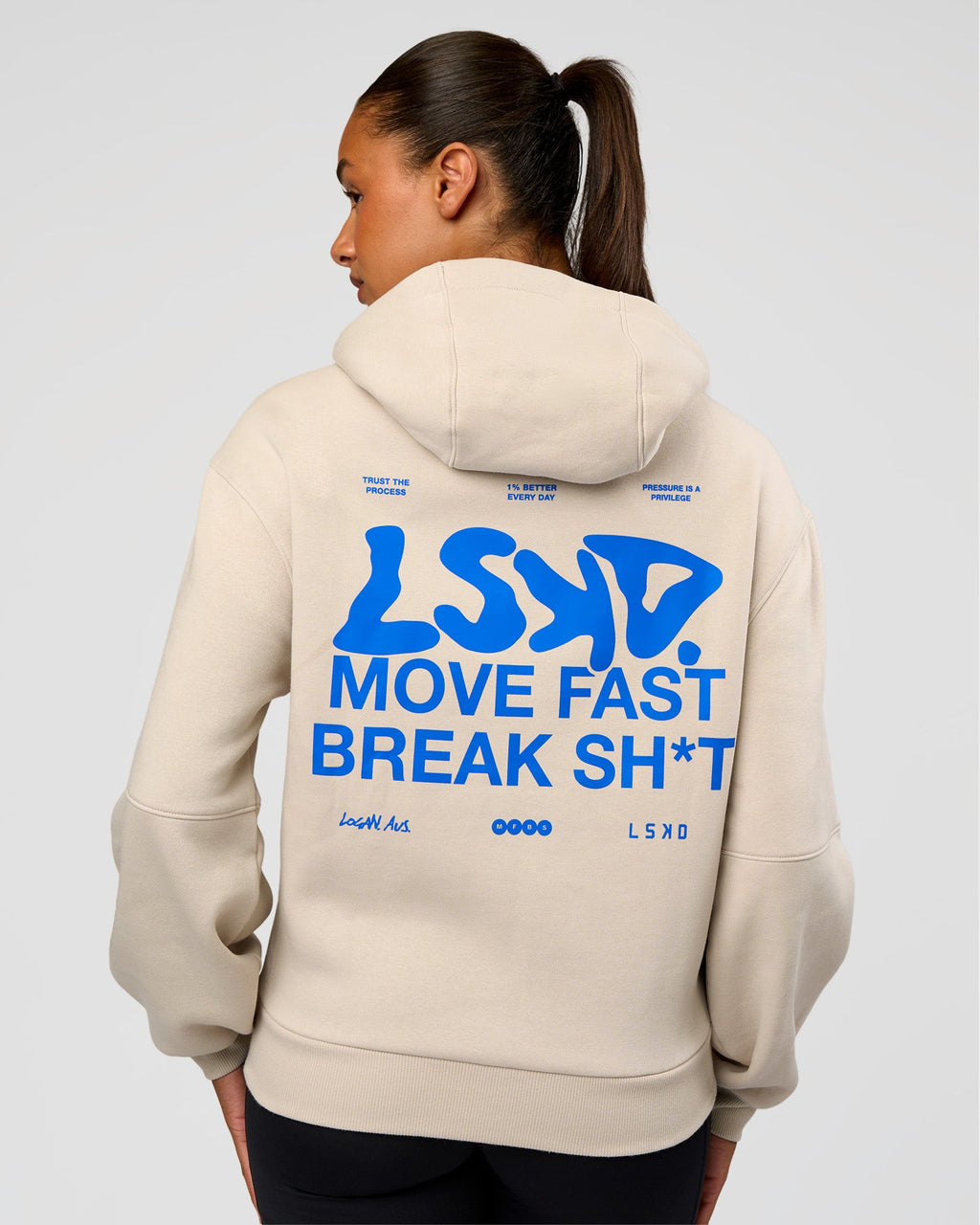 Run Fast Lift Heavy Hoodie - Clay-Palace Blue