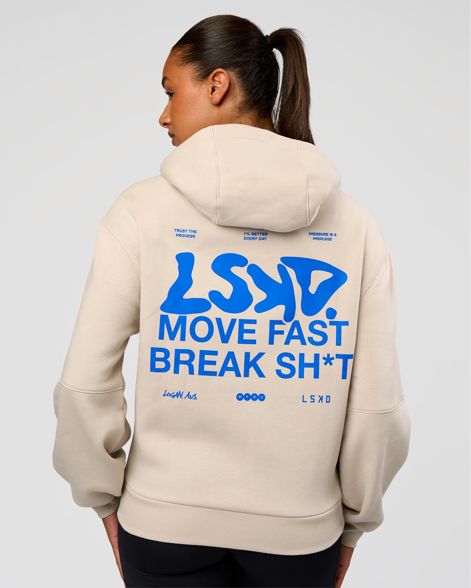 Run Fast Lift Heavy Hoodie - Clay-Palace Blue
