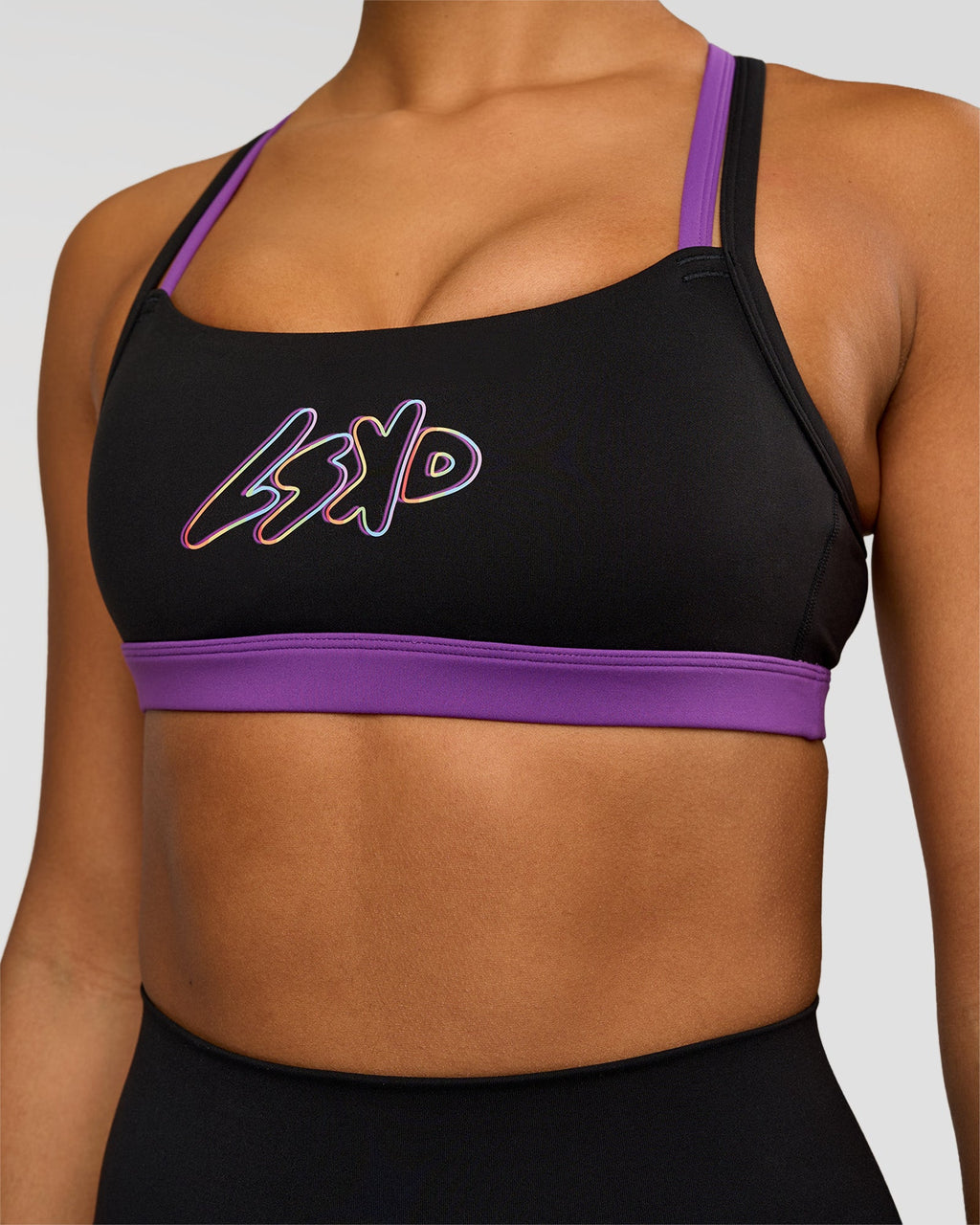 Velocity Graphic Sports Bra - Black-Radiate