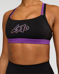 Velocity Graphic Sports Bra - Black-Radiate