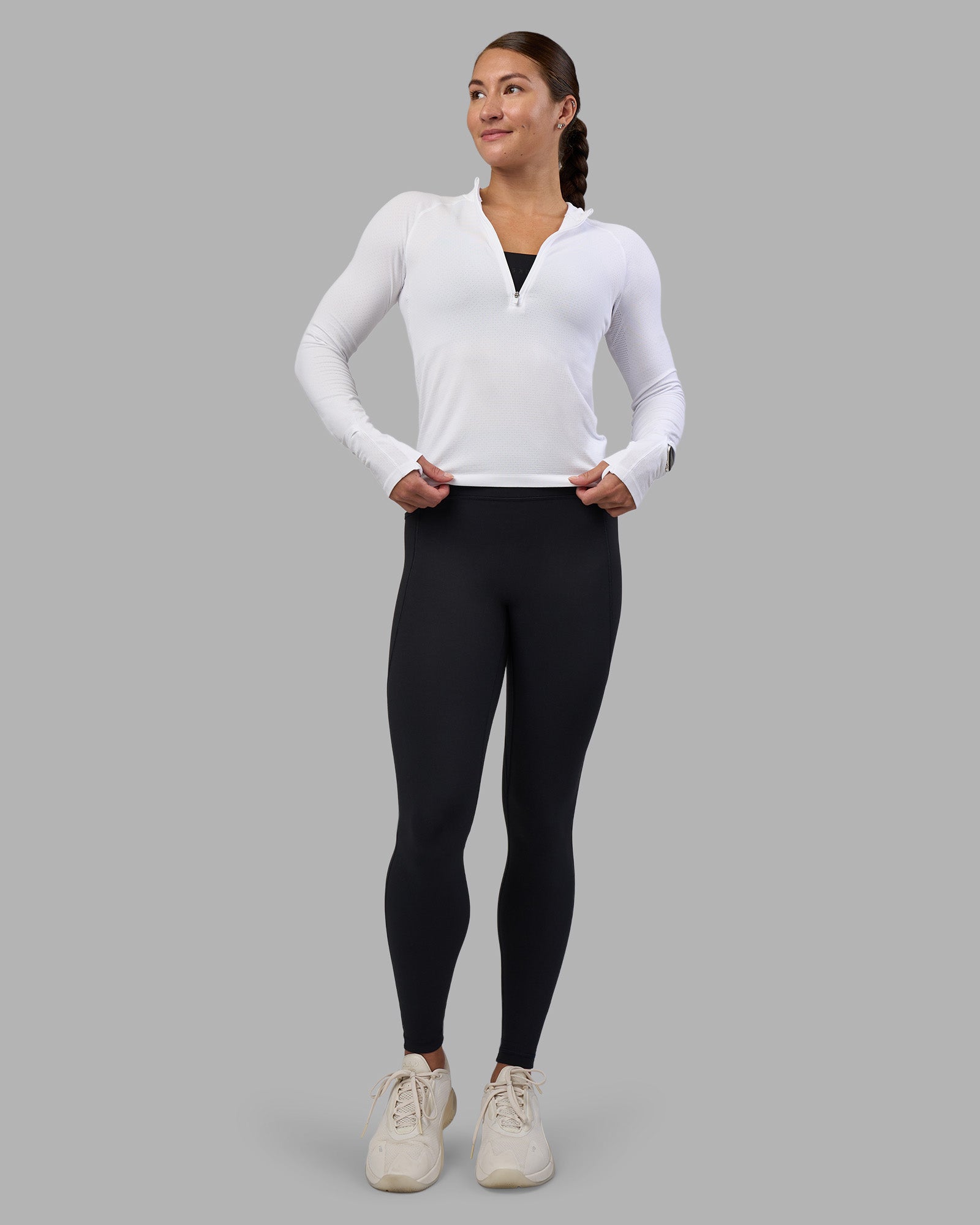 AeroFLX+ Long Sleeve Half Zip - White/White