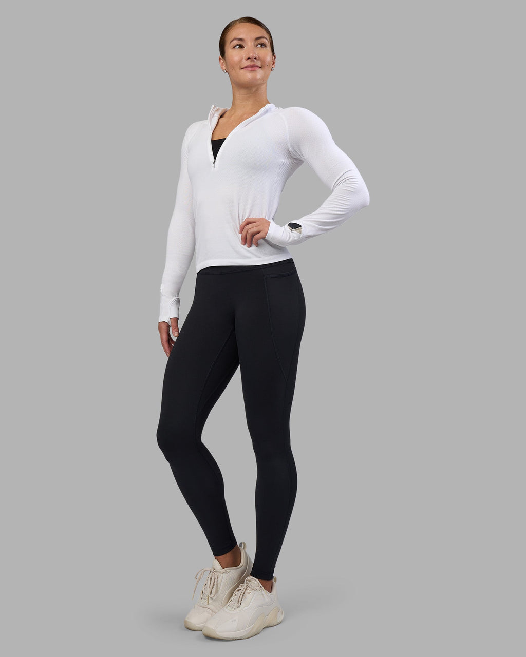 AeroFLX+ Long Sleeve Half Zip - White/White