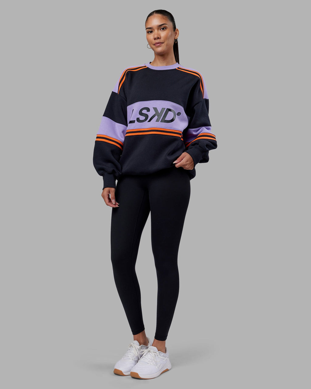 A-Team Sweater Oversize - Caviar-Violet Ray