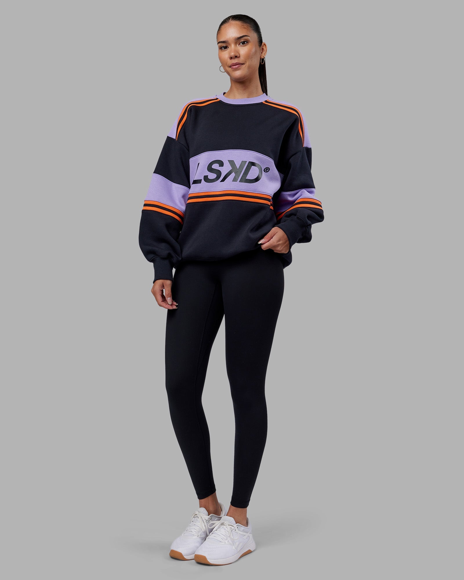 A-Team Sweater Oversize - Caviar-Violet Ray