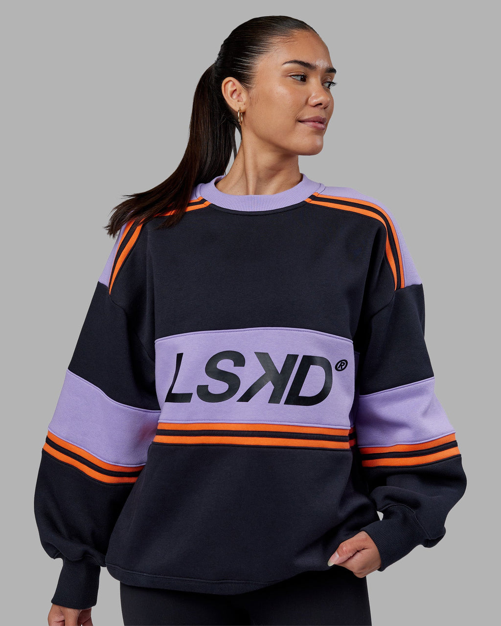 A-Team Sweater Oversize - Caviar-Violet Ray