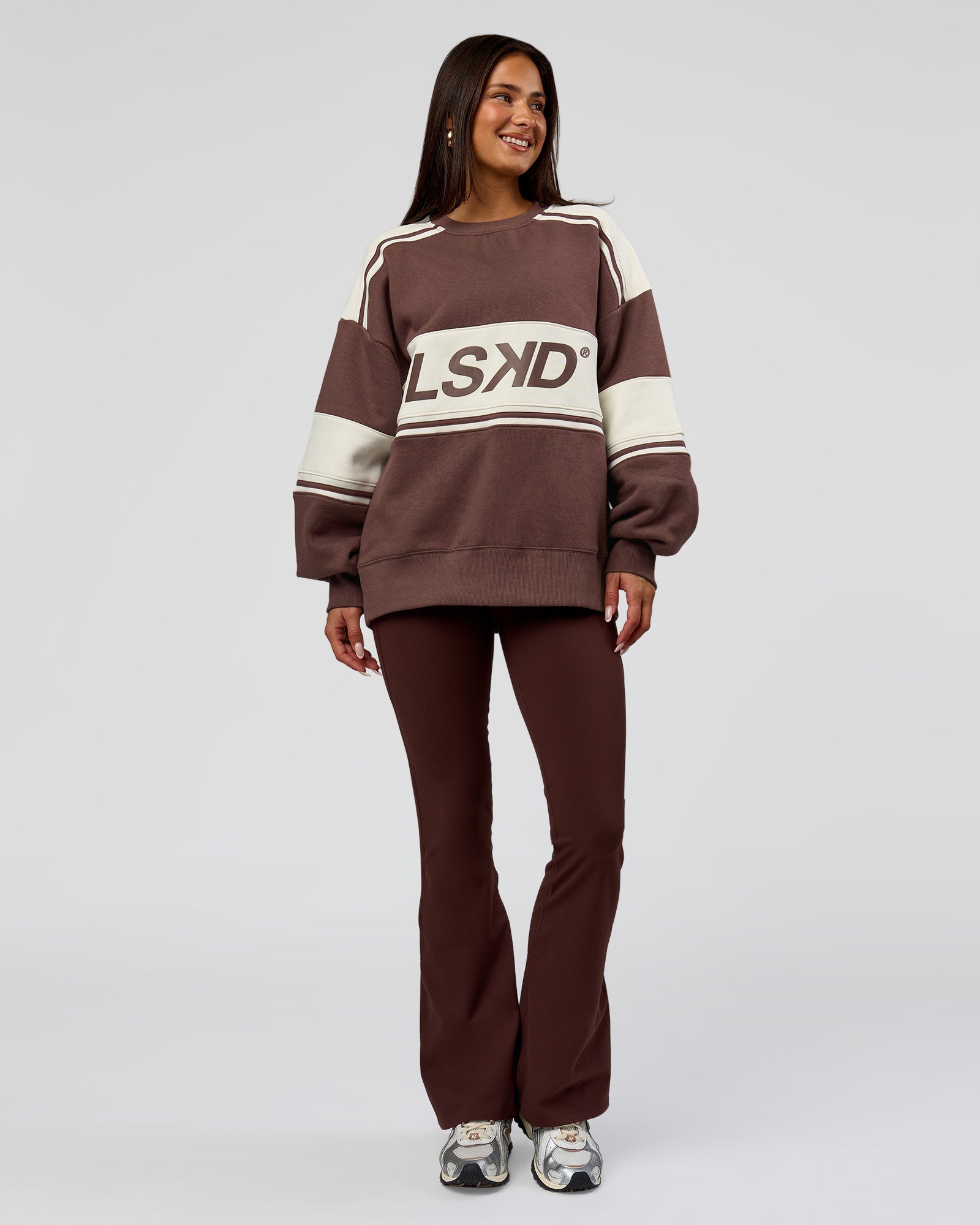 A-Team Sweater Oversize - Cocoa Powder-Off White