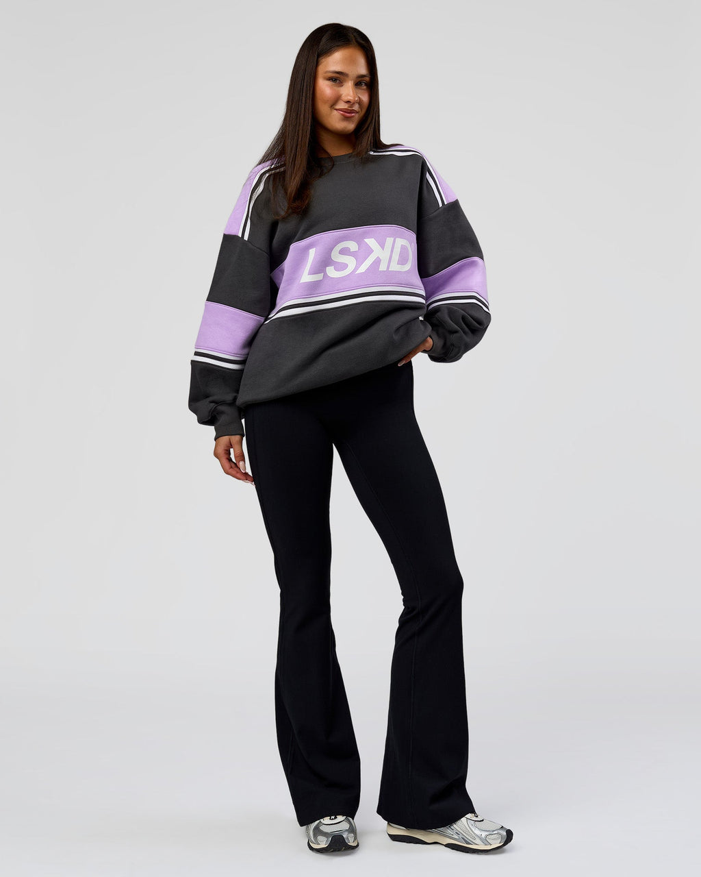 A-Team Sweater Oversize - Dark Storm-Pale Lilac