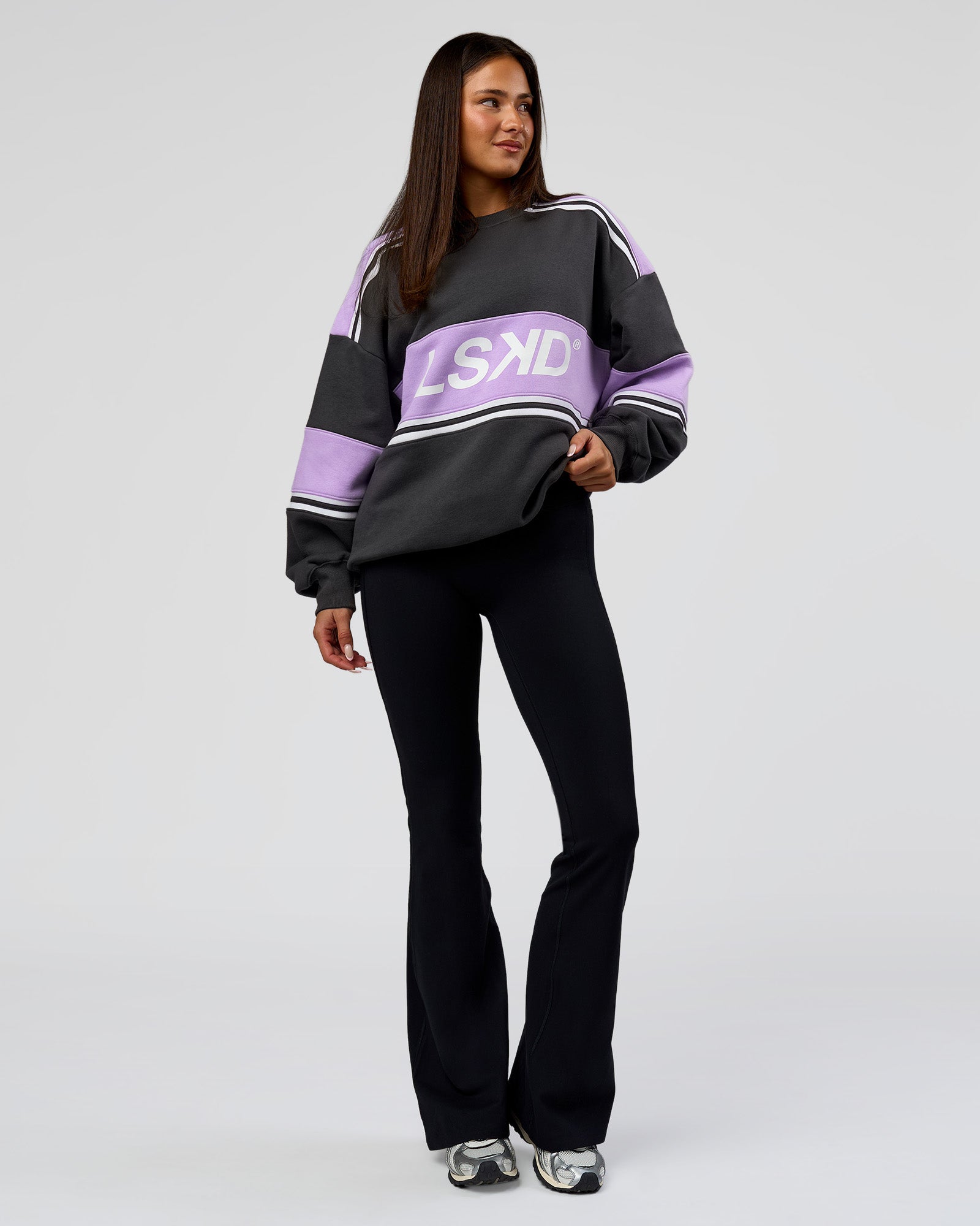 A-Team Sweater Oversize - Dark Storm-Pale Lilac