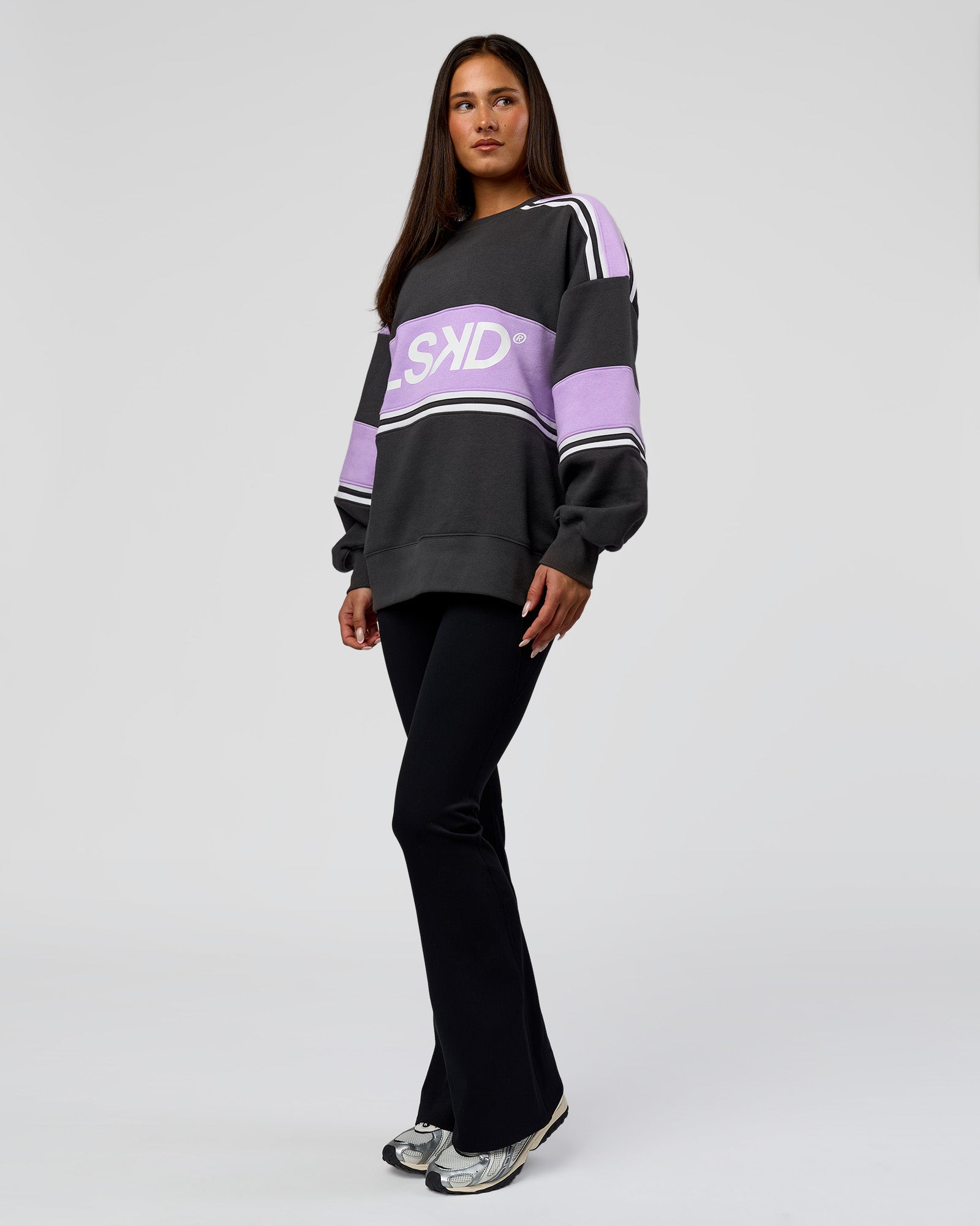 A-Team Sweater Oversize - Dark Storm-Pale Lilac