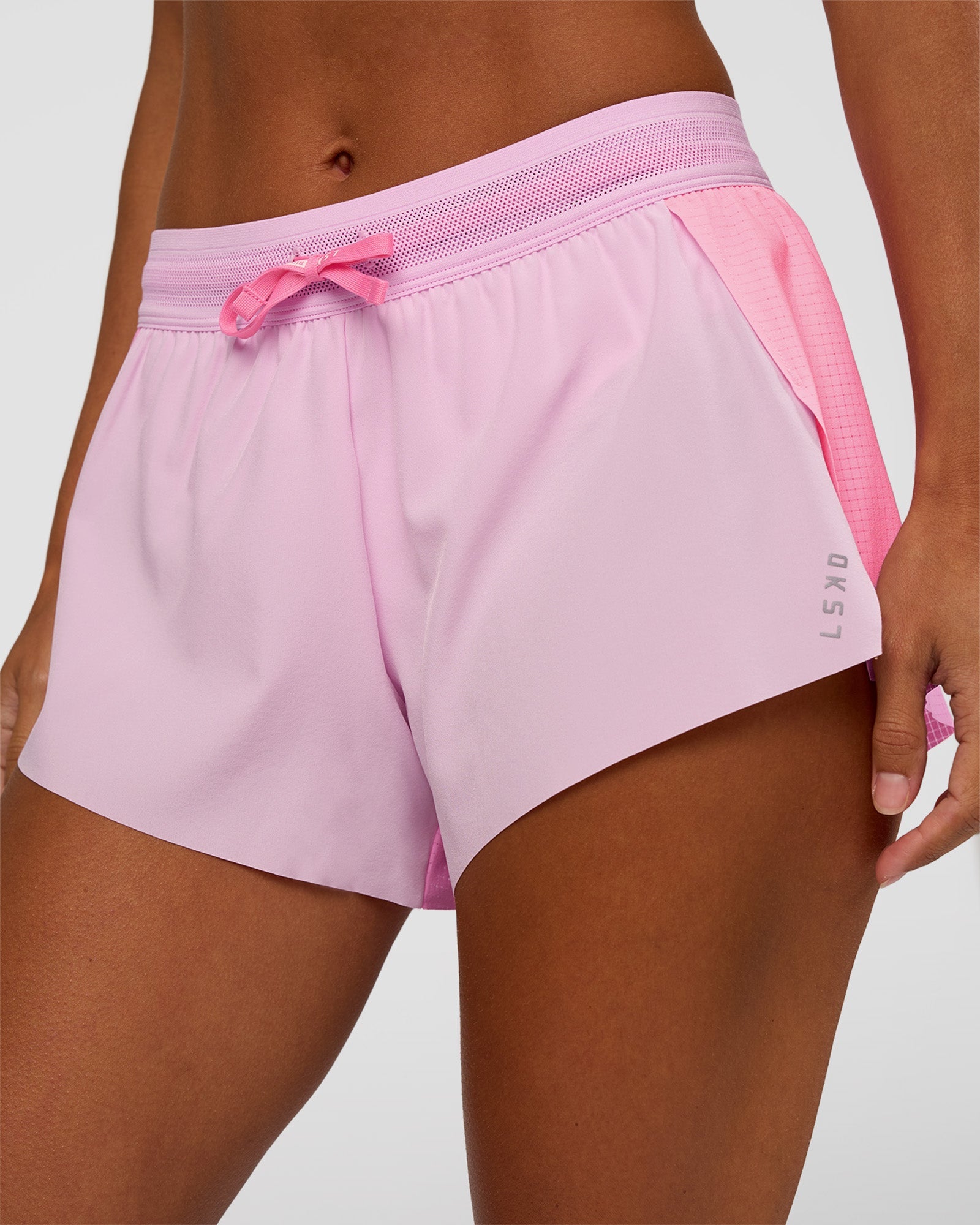 Accelerate 3" Mid-Rise Running Short - Candy Pink-Marshmallow