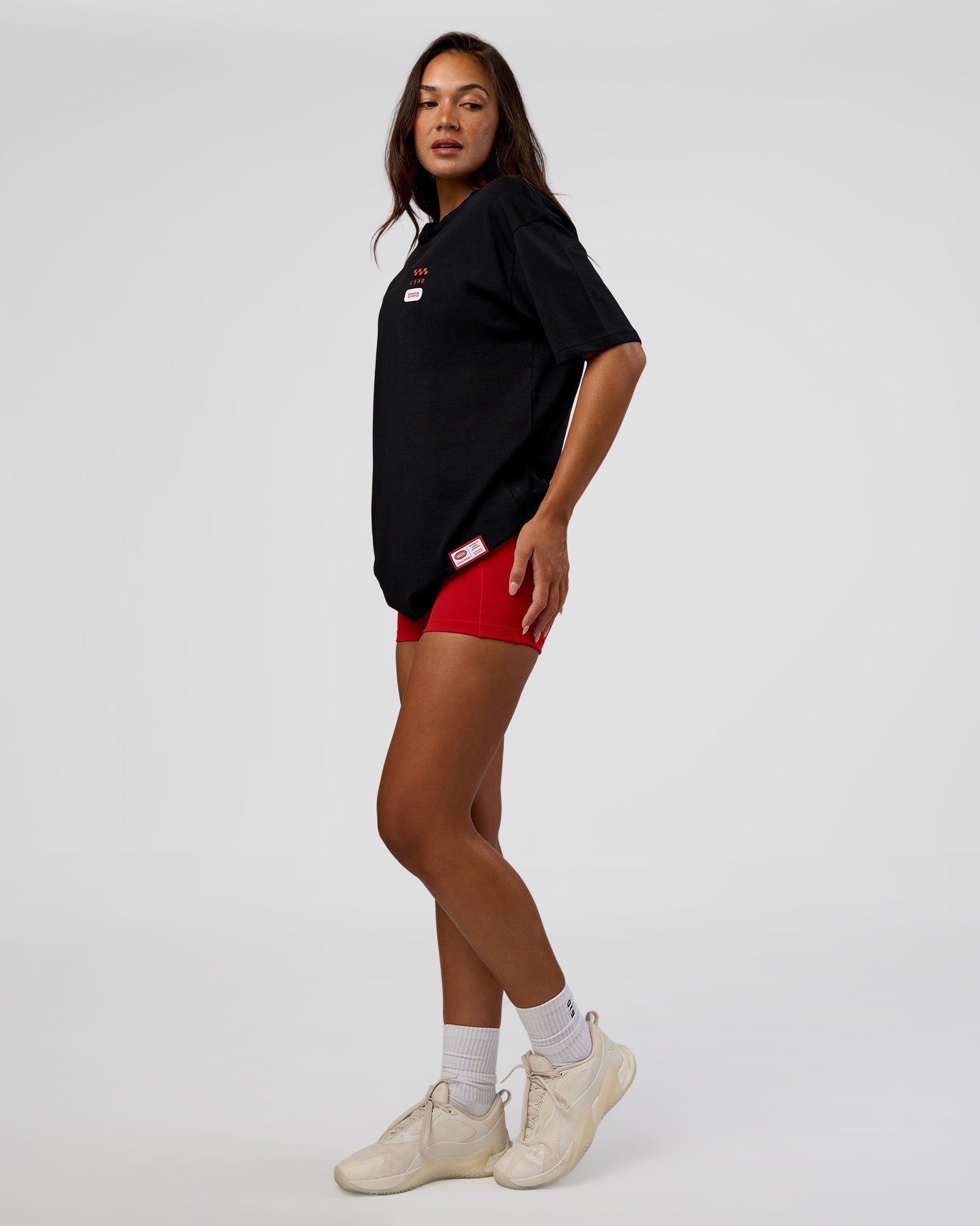 Archive FLXCotton Oversized Tee - Black-Scarlet
