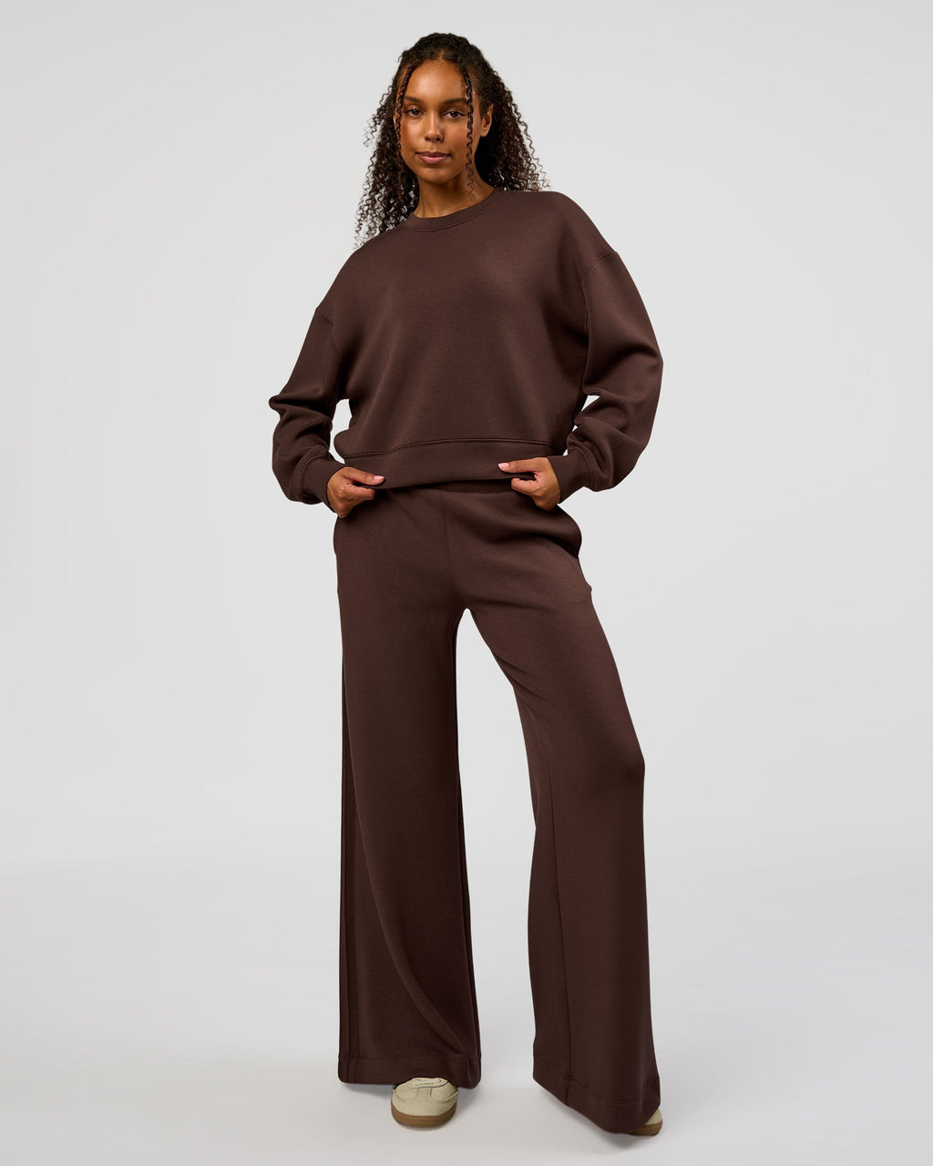 CF Elevate SoftTouch Pintuck Sweater  - Hot Chocolate