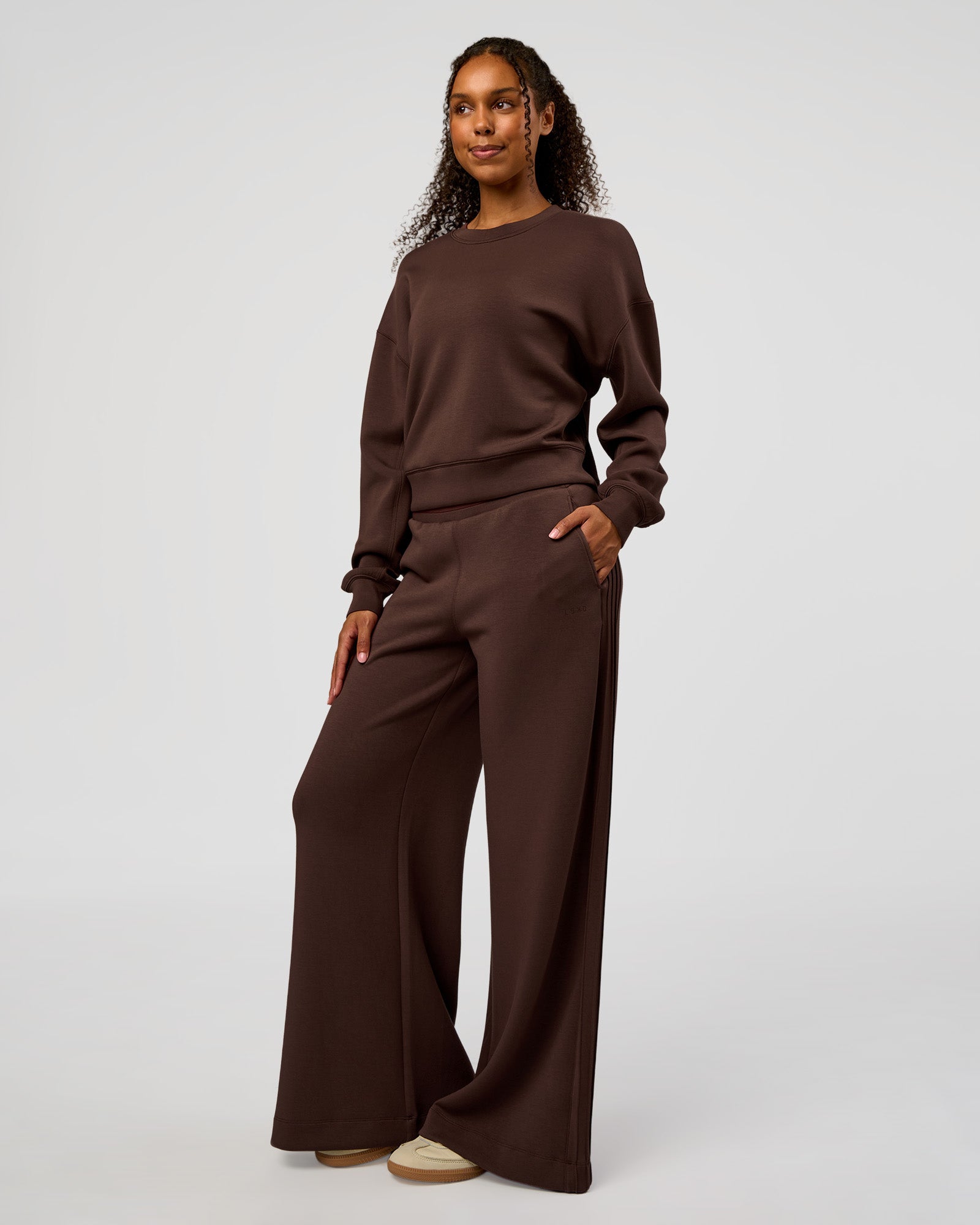 CF Elevate SoftTouch Pintuck Sweater  - Hot Chocolate