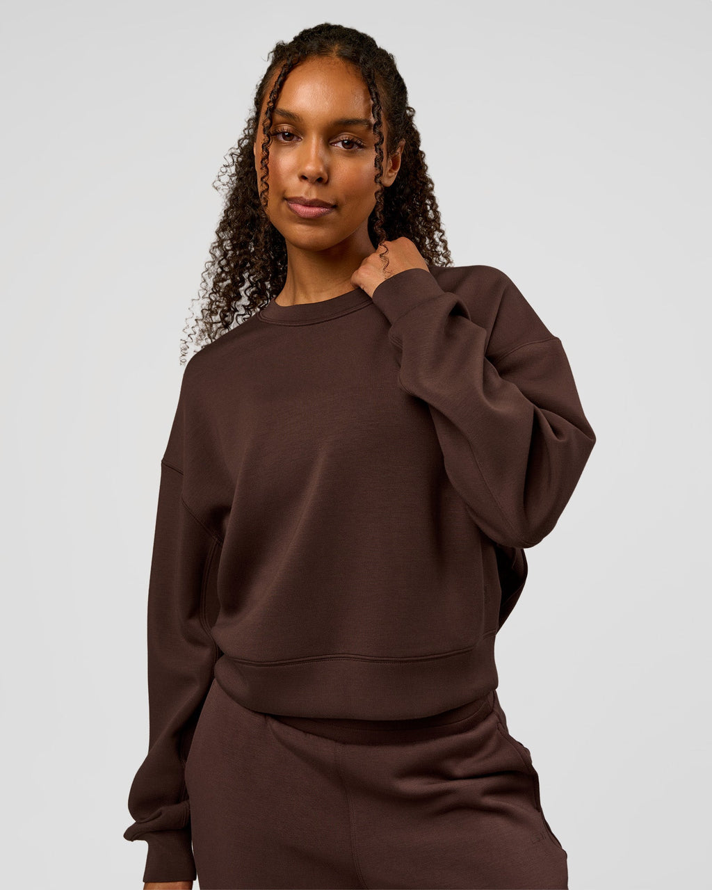 CF Elevate SoftTouch Pintuck Sweater  - Hot Chocolate