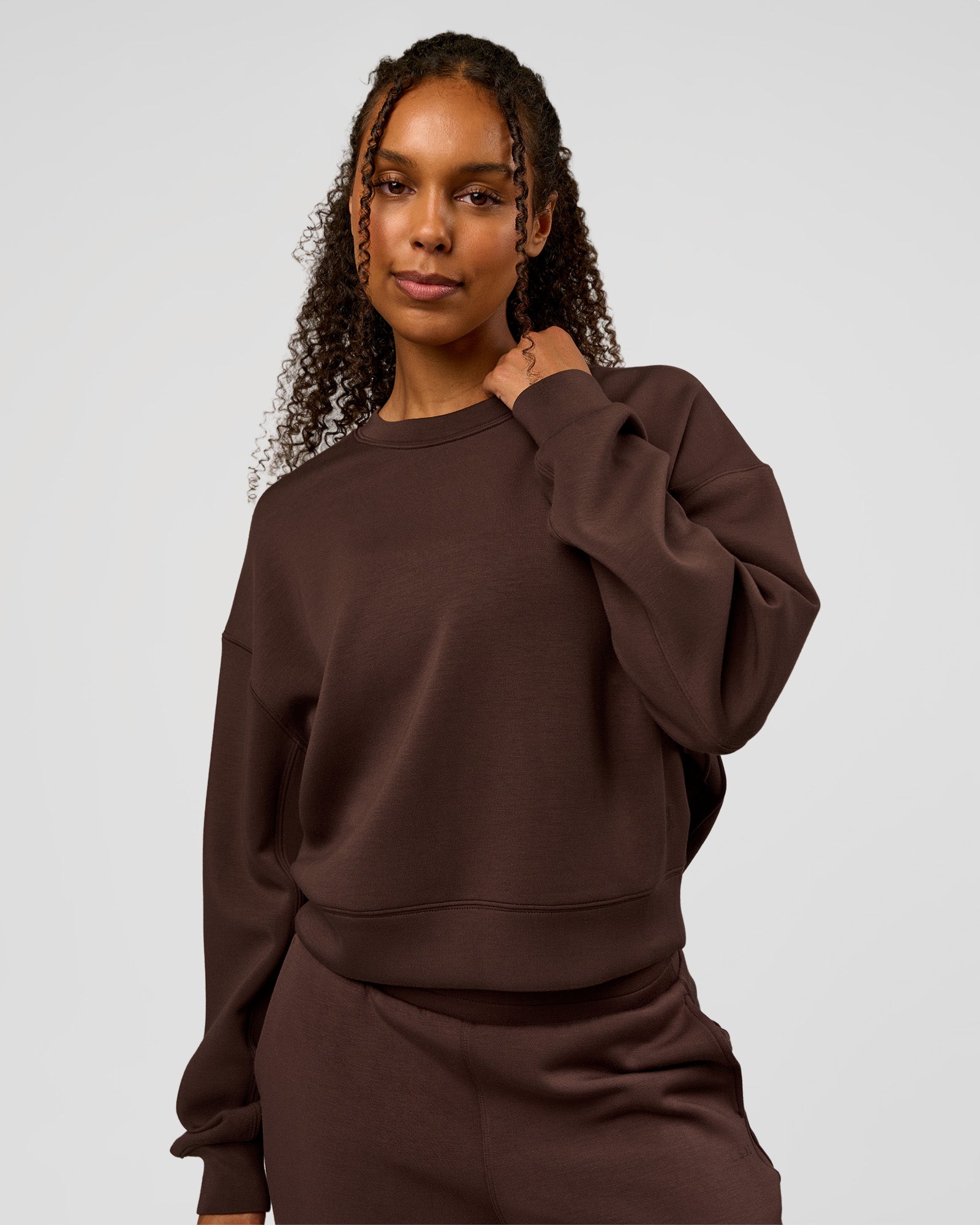 CF Elevate SoftTouch Pintuck Sweater  - Hot Chocolate