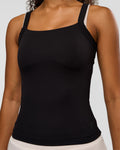 CF Move Through It Rib Tank - Black