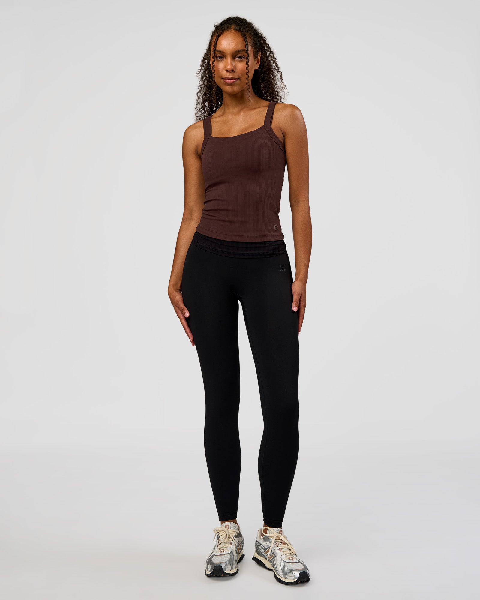 CF Move Through It Rib Tank - Hot Chocolate