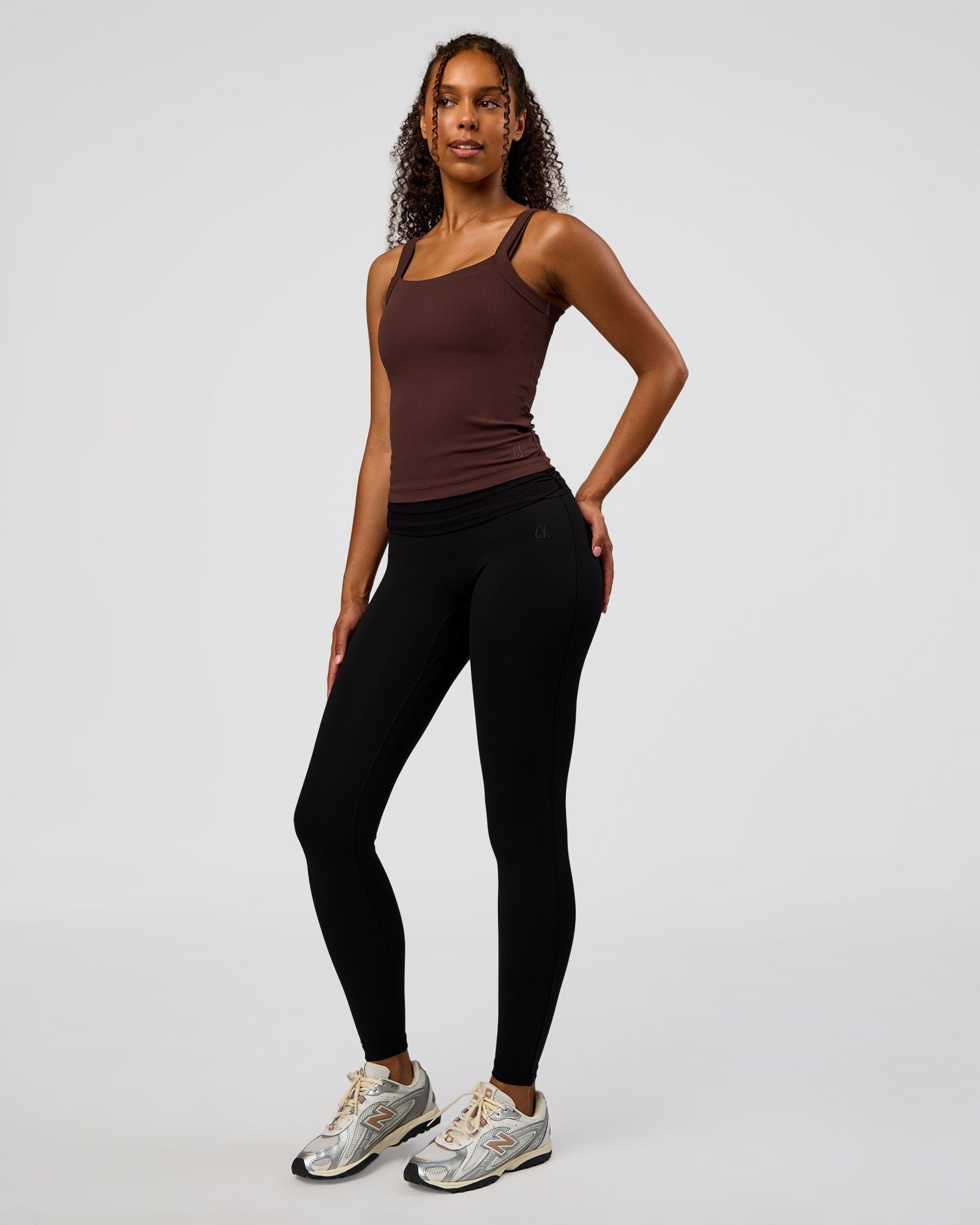 CF Move Through It Rib Tank - Hot Chocolate