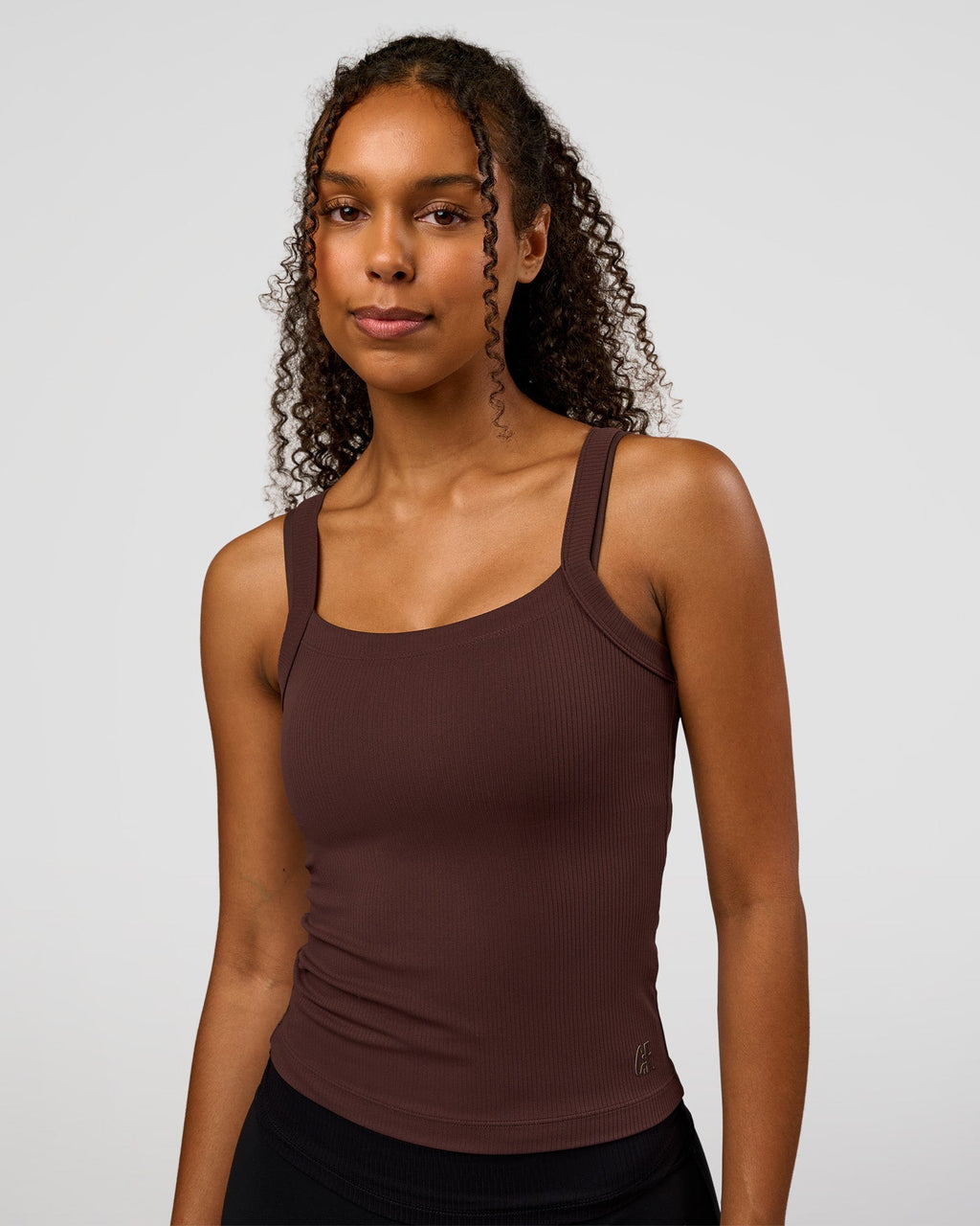 CF Move Through It Rib Tank - Hot Chocolate