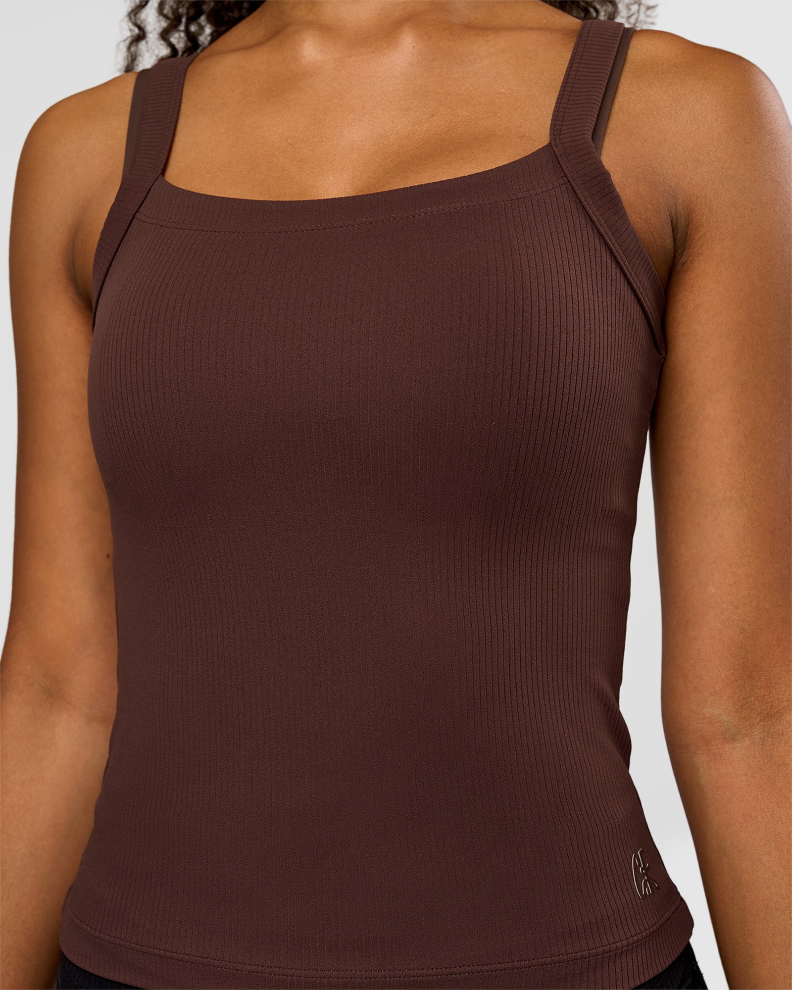 CF Move Through It Rib Tank - Hot Chocolate