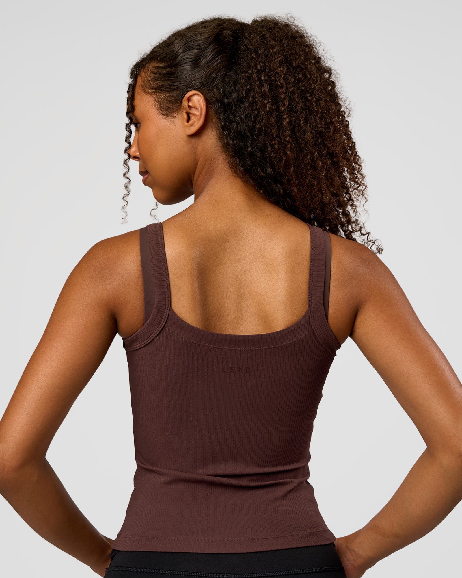 CF Move Through It Rib Tank - Hot Chocolate