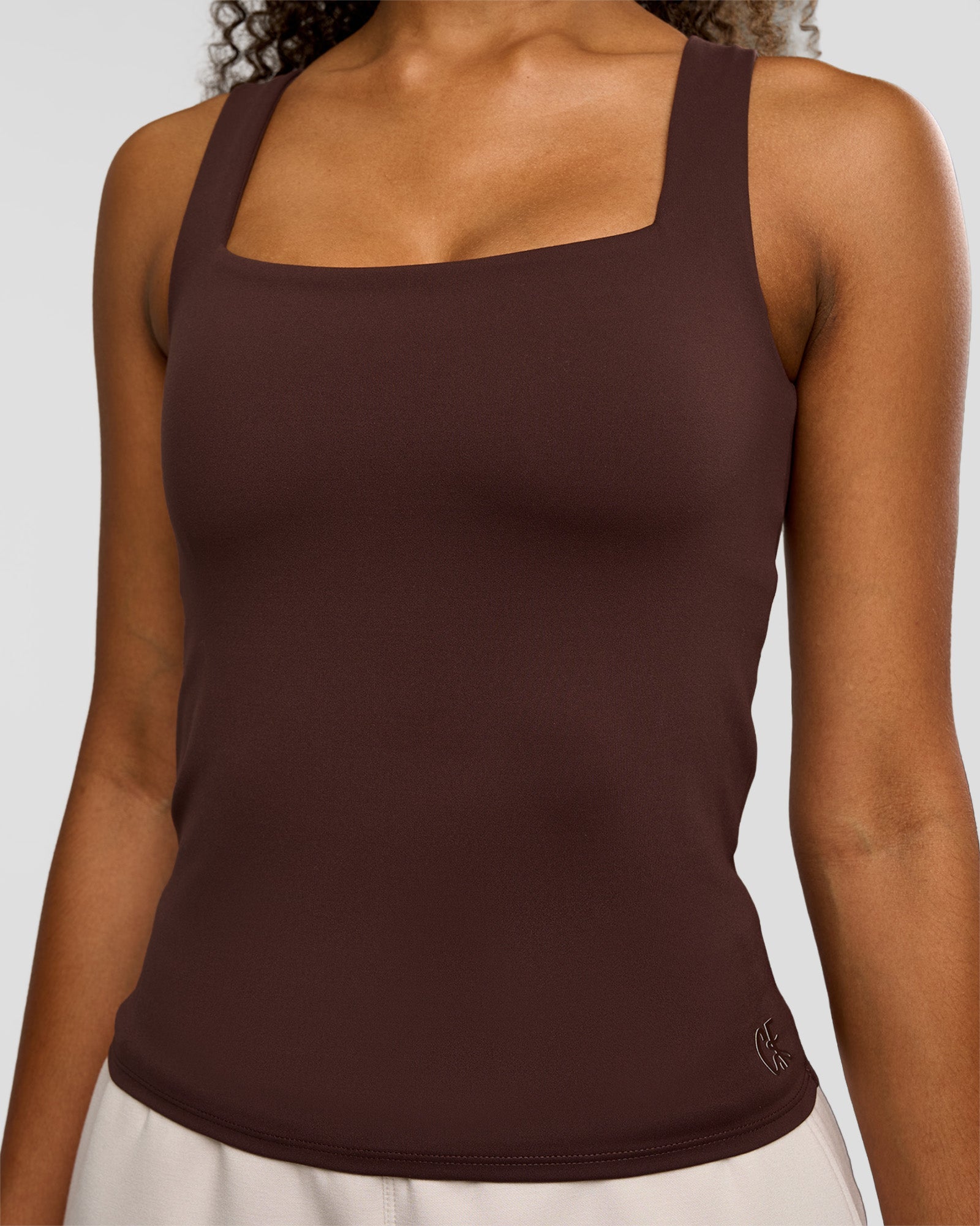 CF Train Hard Shelf Bra Tank - Hot Chocolate