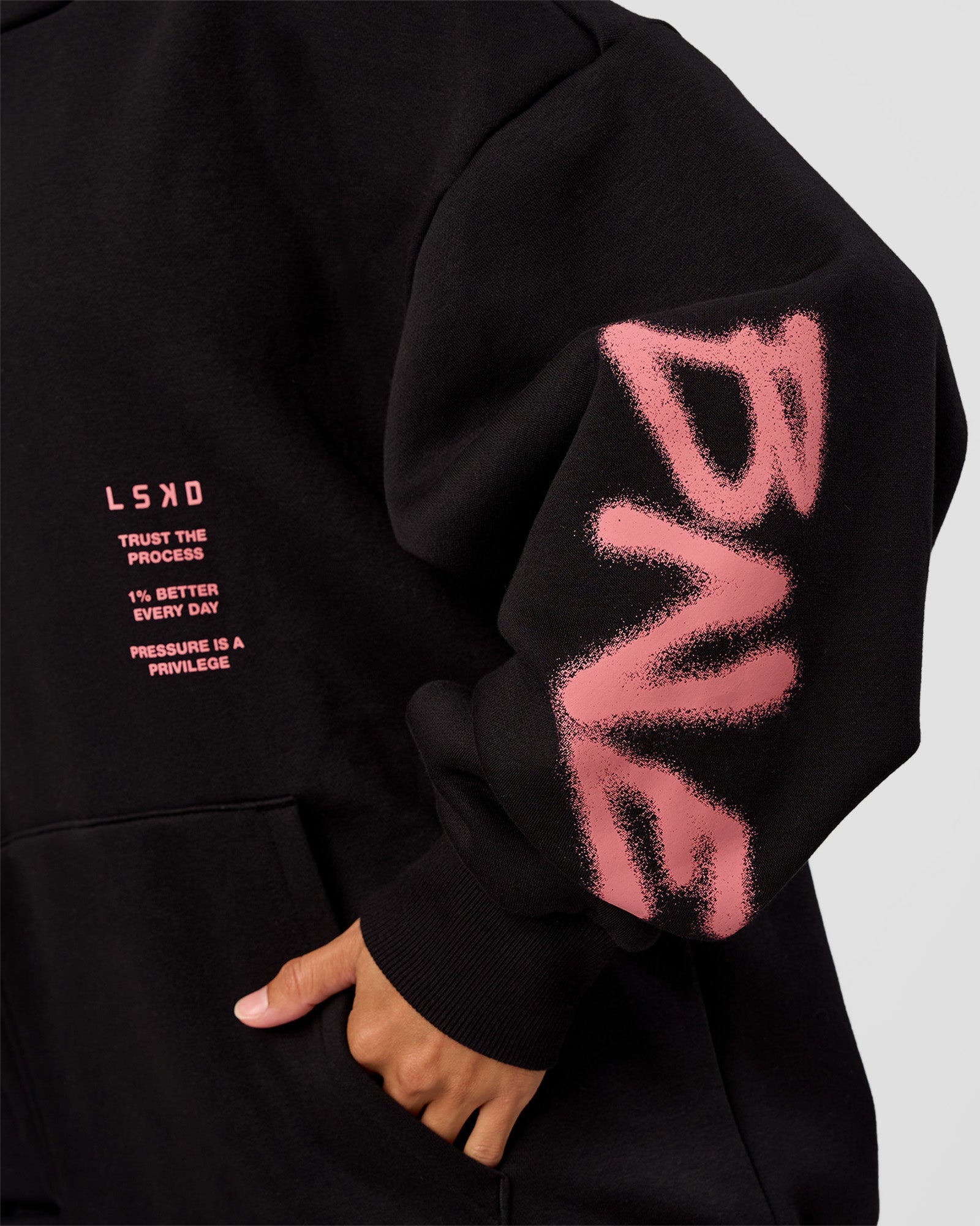 CFT BNE 26 Unisex Oversized Hoodie - Black-Candy Pink