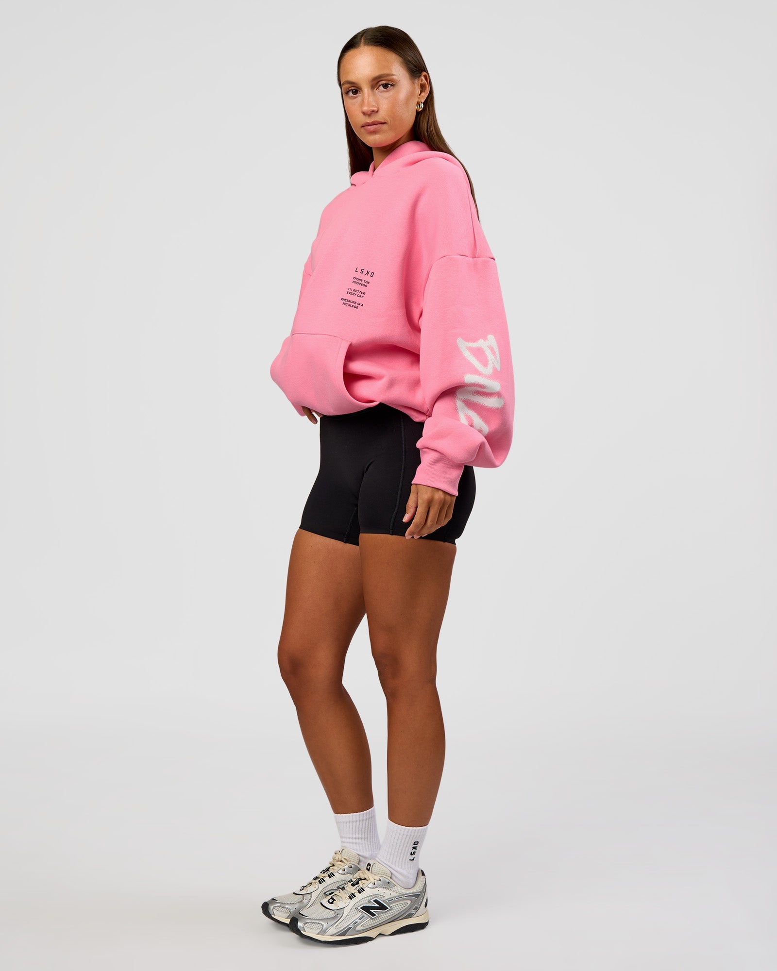 CFT BNE 26 Unisex Oversized Hoodie - Candy Pink-Black