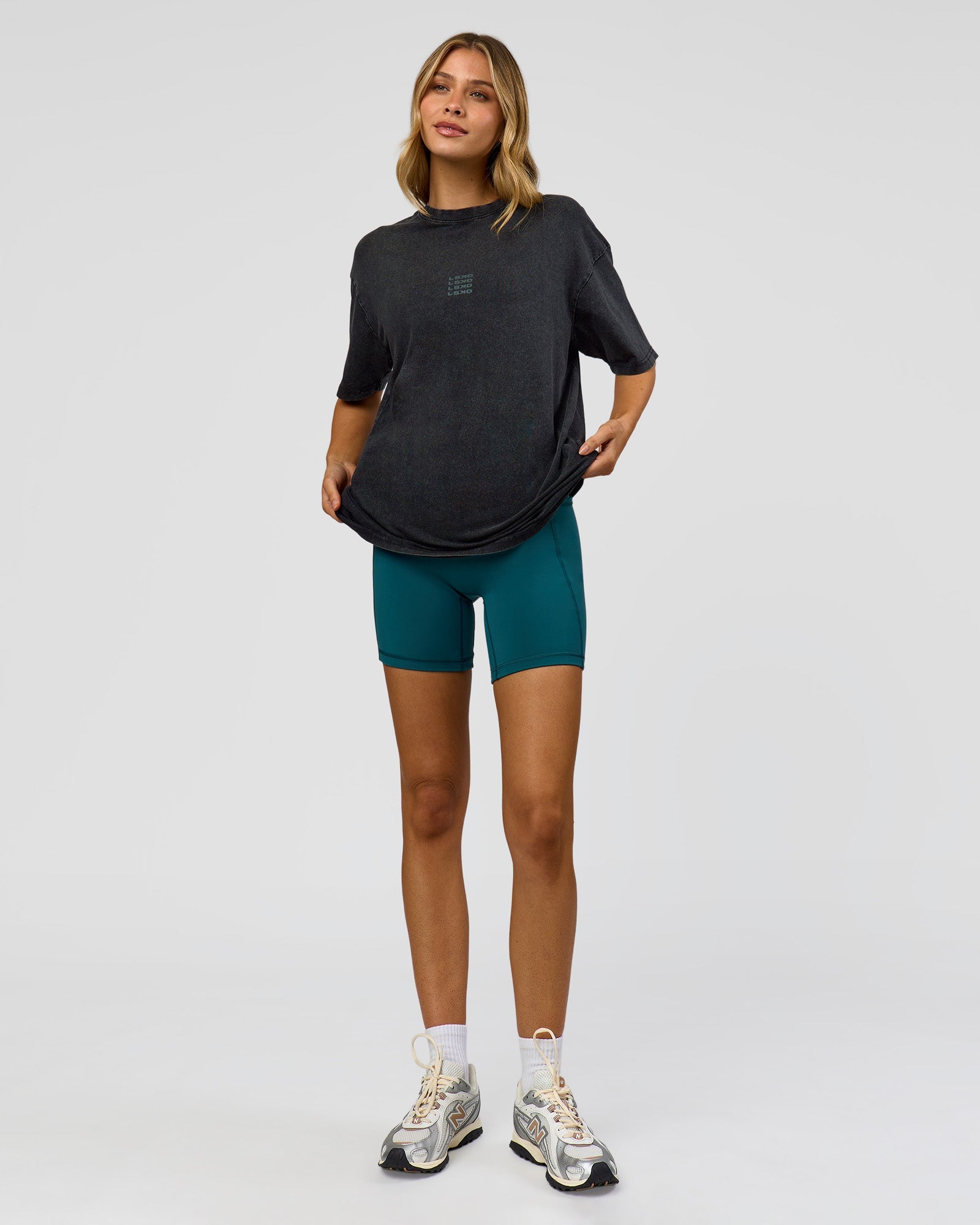 Everyday Elevation FLXCotton Oversized Tee - Black Washed-Carbon Green