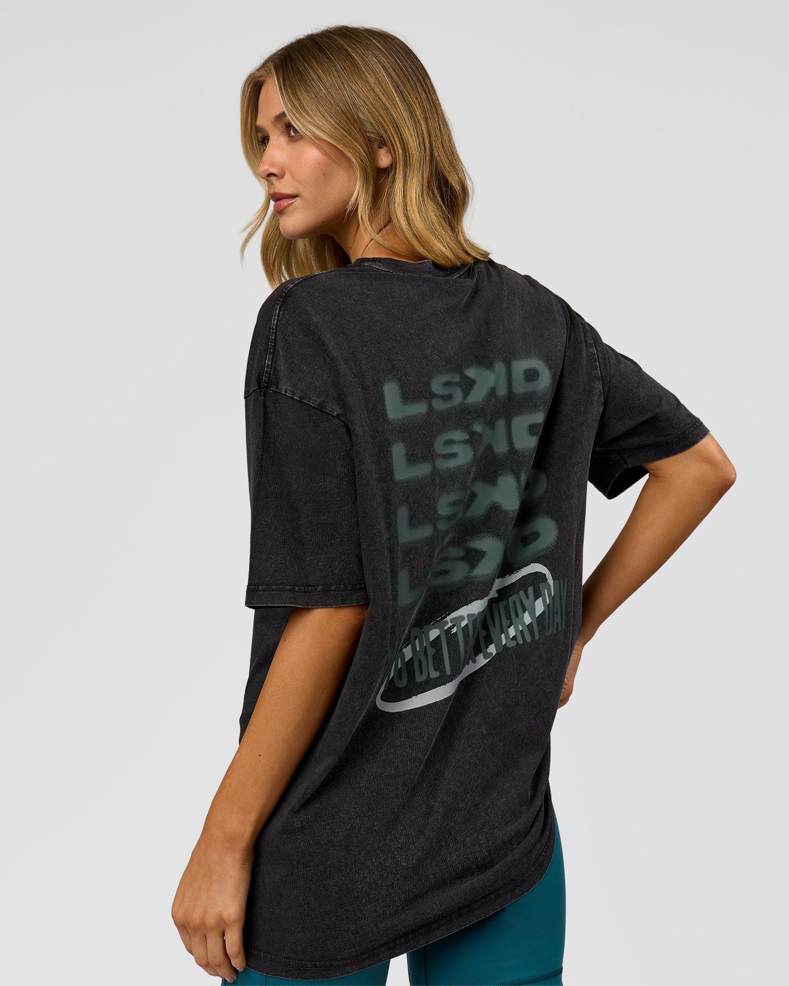 Everyday Elevation FLXCotton Oversized Tee - Black Washed-Carbon Green