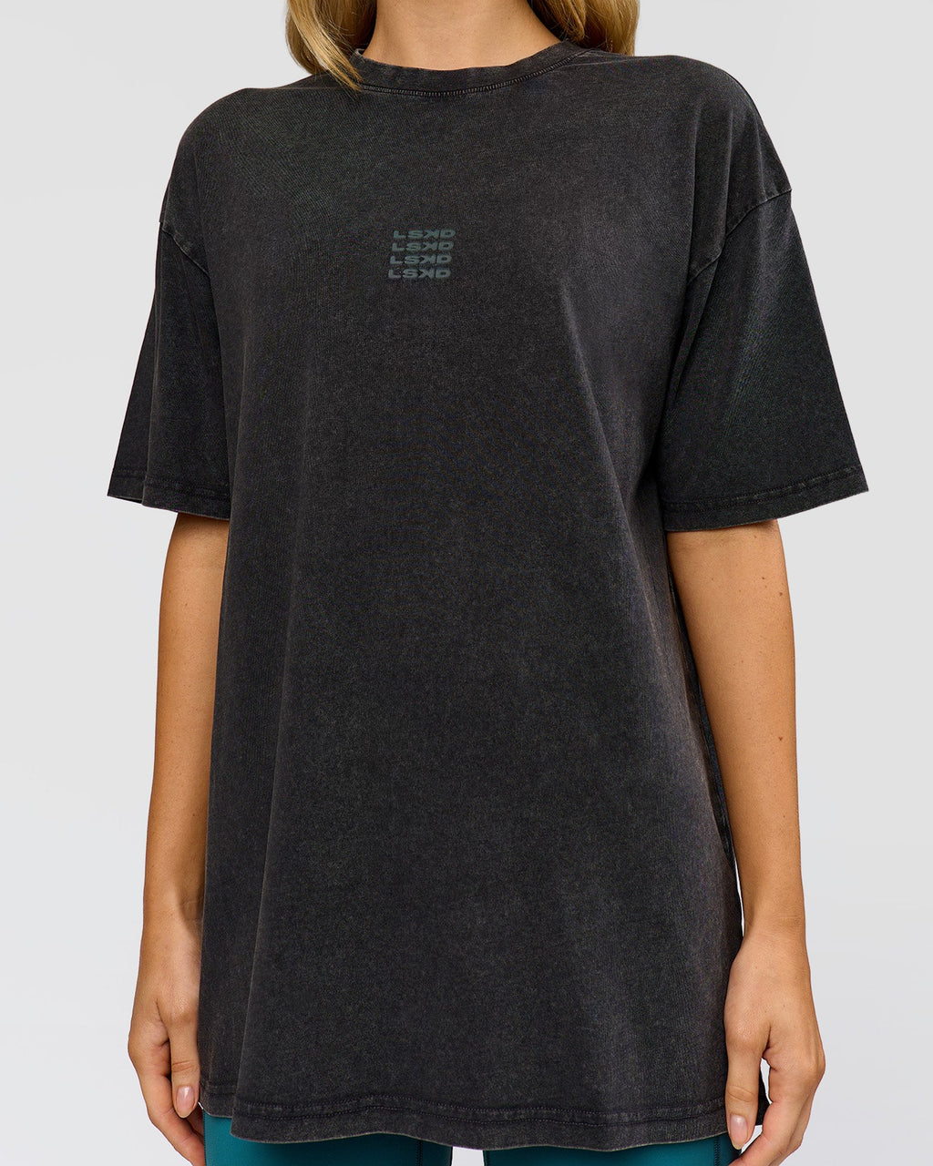 Everyday Elevation FLXCotton Oversized Tee - Black Washed-Carbon Green