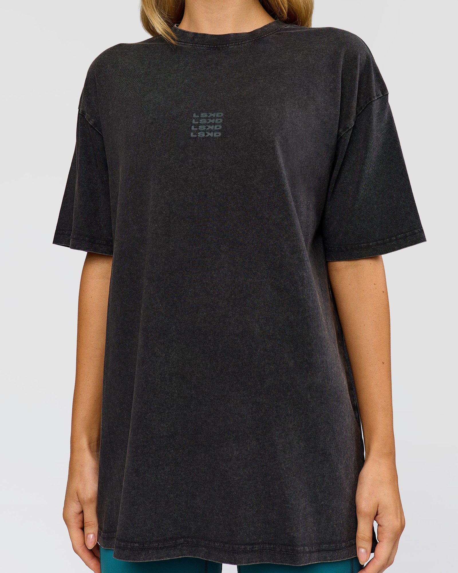 Everyday Elevation FLXCotton Oversized Tee - Black Washed-Carbon Green