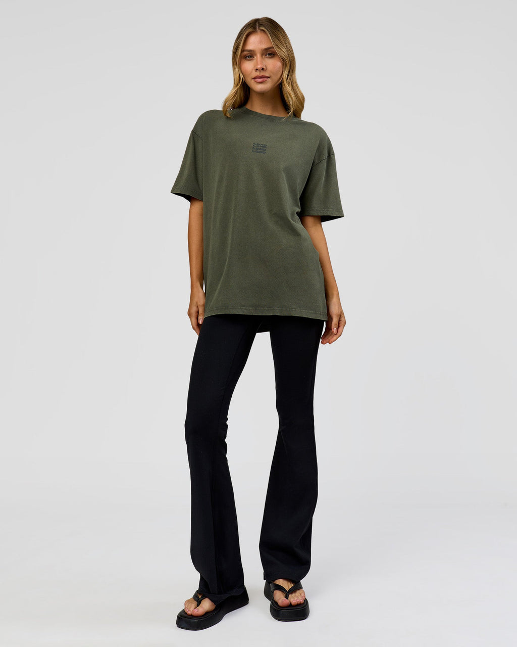 Everyday Elevation FLXCotton Oversized Tee - Carbon Green Washed -White