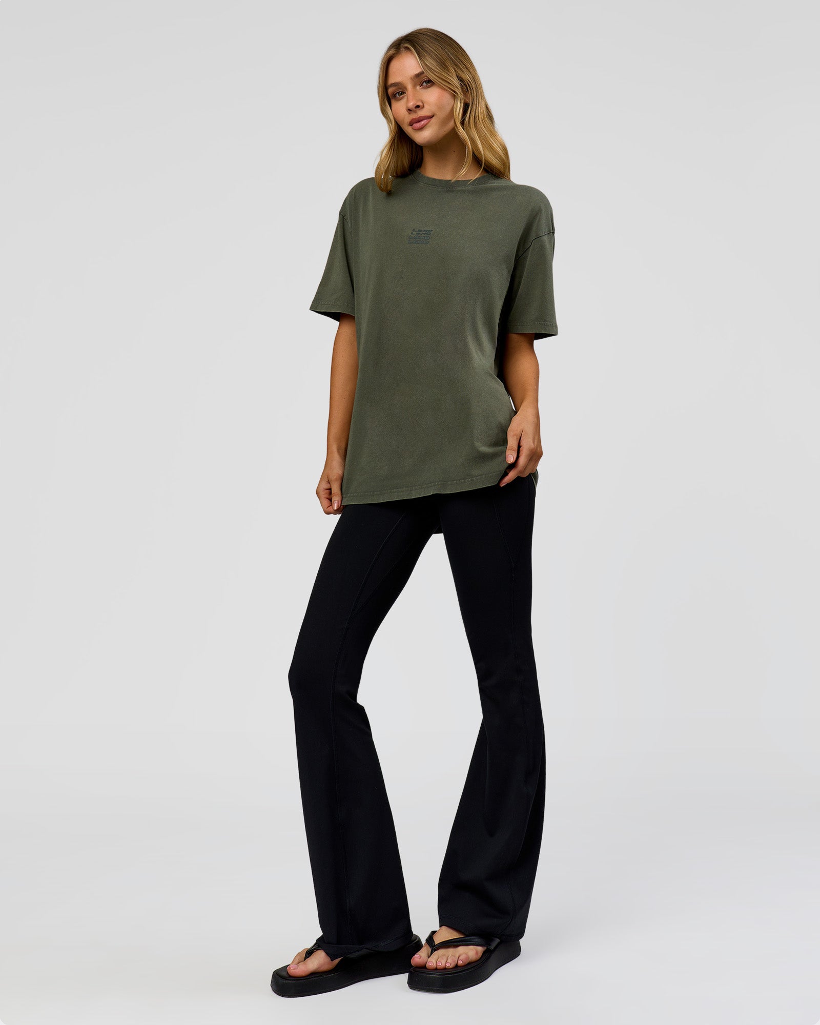 Everyday Elevation FLXCotton Oversized Tee - Carbon Green Washed -White