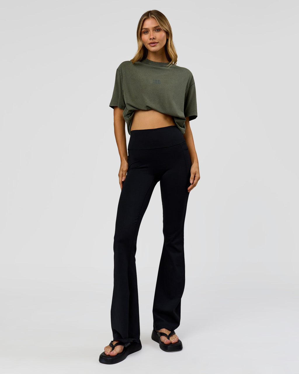 Everyday Elevation FLXCotton Oversized Tee - Carbon Green Washed -White