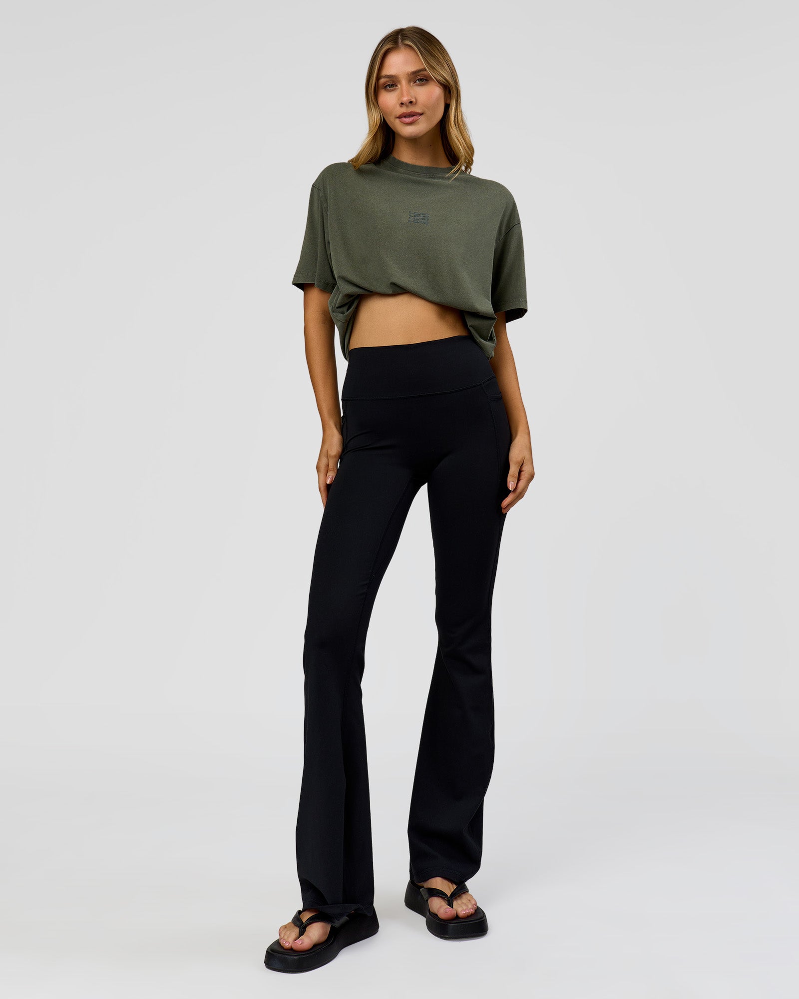 Everyday Elevation FLXCotton Oversized Tee - Carbon Green Washed -White