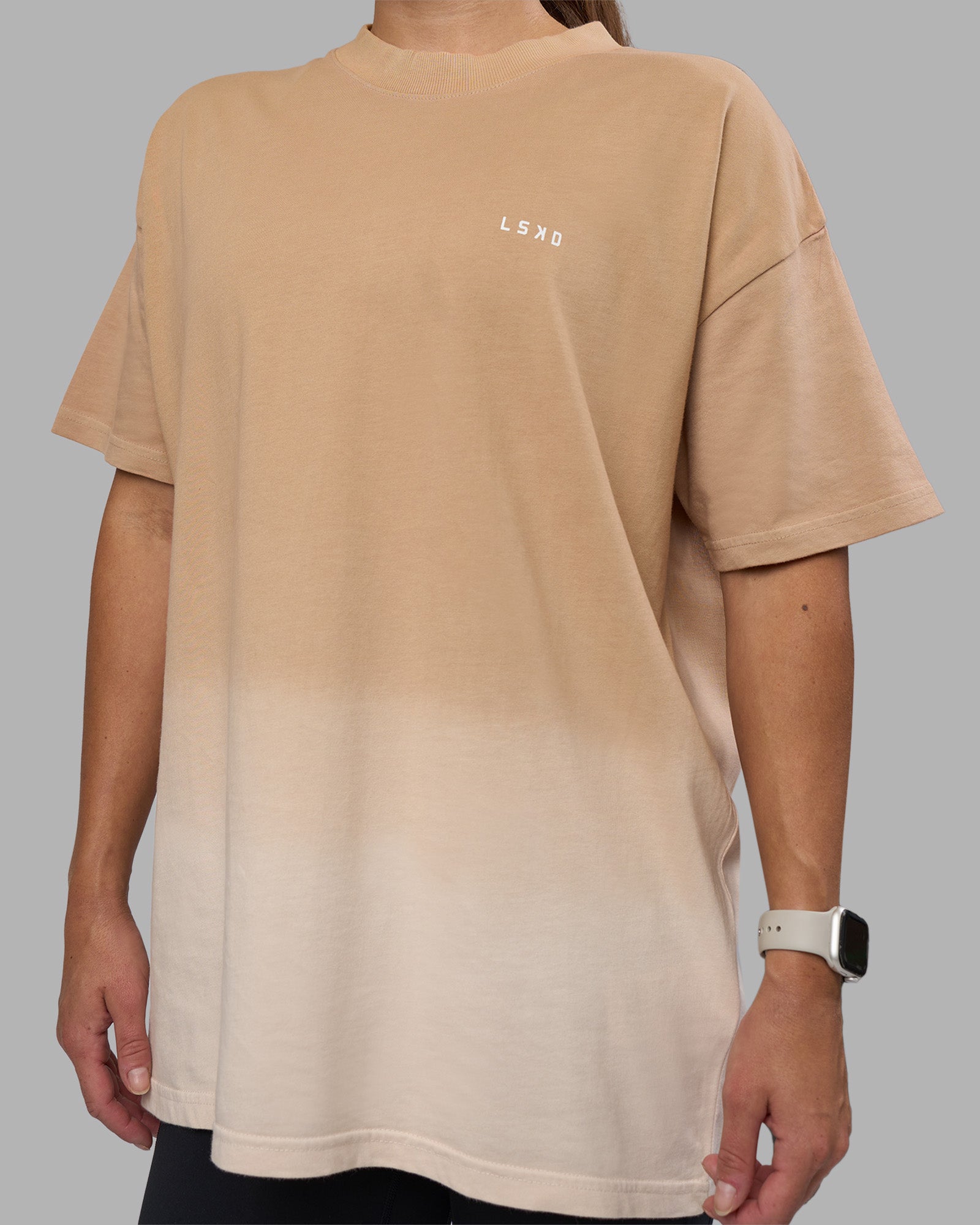 Faded Heavyweight Oversized Tee - Warm Smoke-White