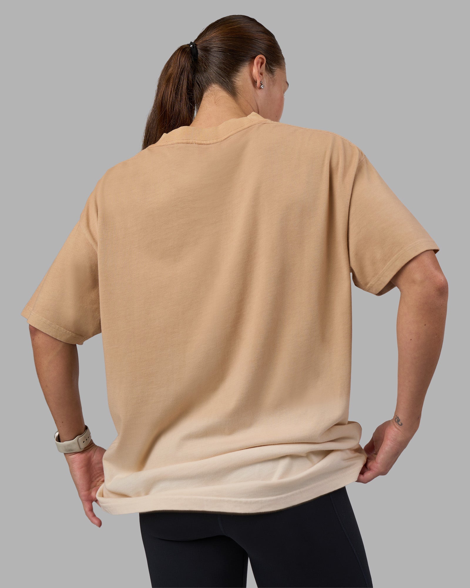 Faded Heavyweight Oversized Tee - Warm Smoke-White