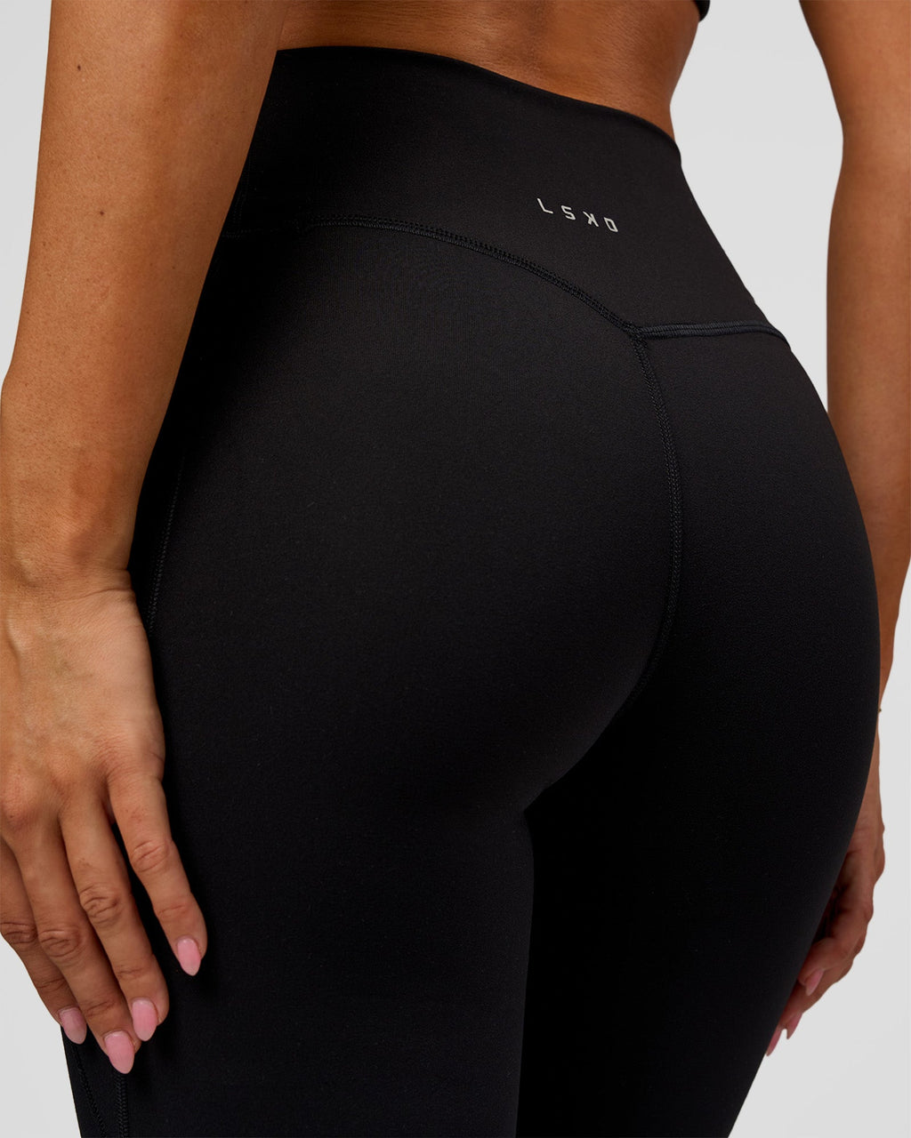 Fusion V-Contour High-Rise Flared Legging Pockets - Black
