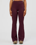 Fusion V-Contour High-Rise Flared Tall Legging Pockets - Cherry Lacquer