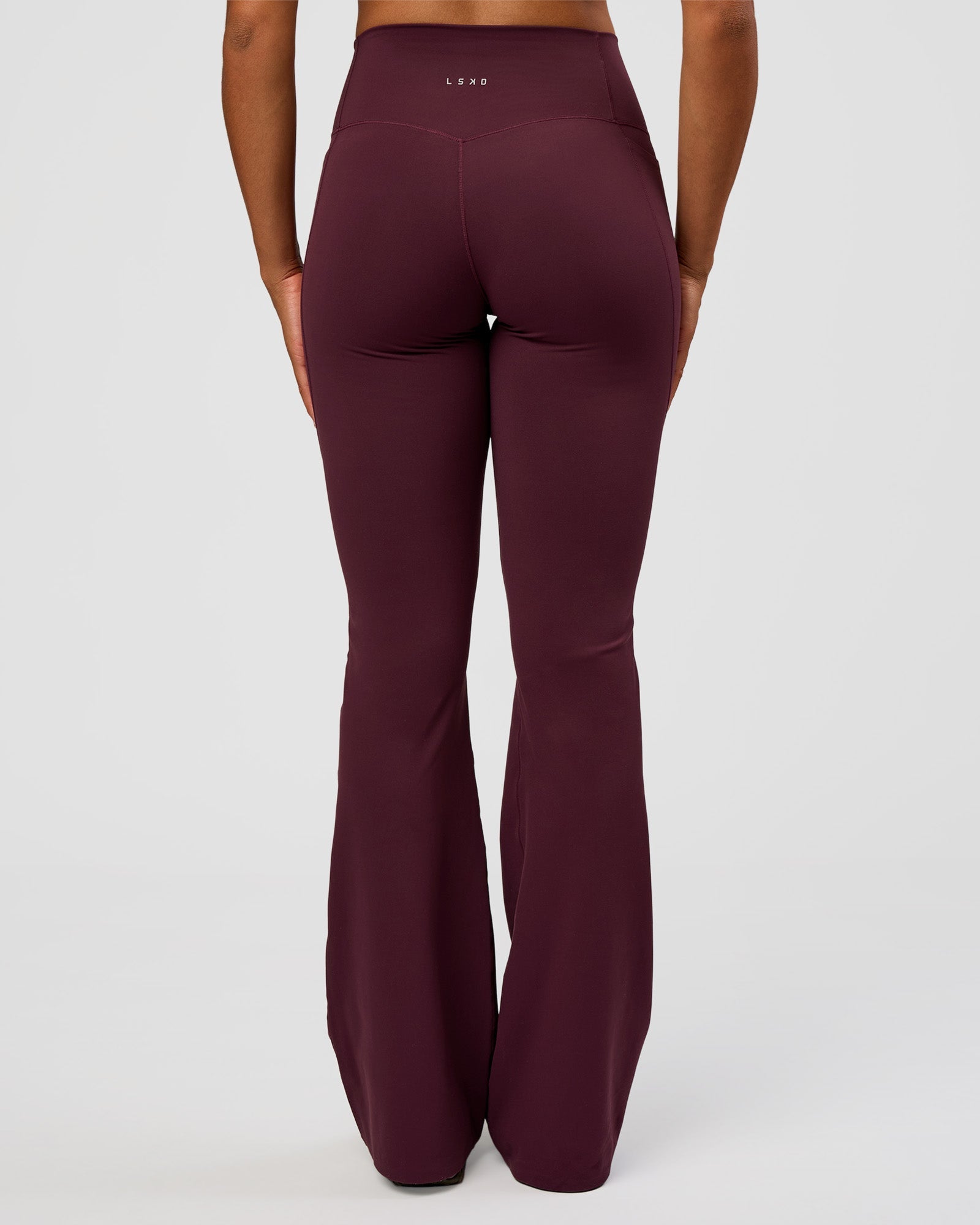 Fusion V-Contour High-Rise Flared Tall Legging Pockets - Cherry Lacquer