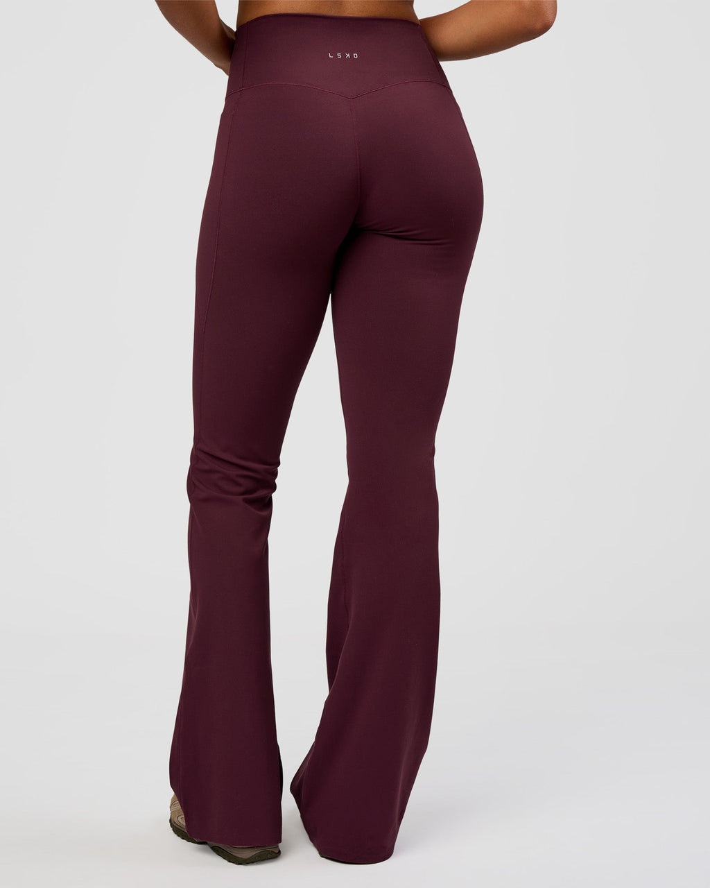 Fusion V-Contour High-Rise Flared Tall Legging Pockets - Cherry Lacquer