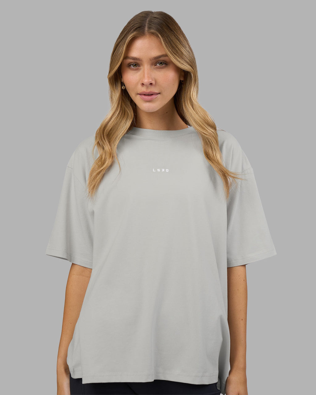 Go-To FLXCotton Oversized Tee - Digital Mist-White