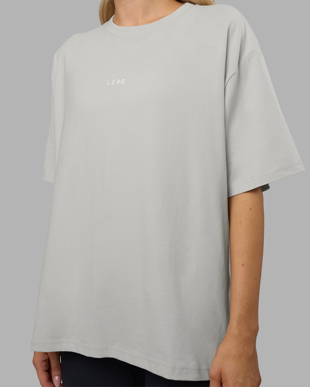 Go-To FLXCotton Oversized Tee - Digital Mist-White