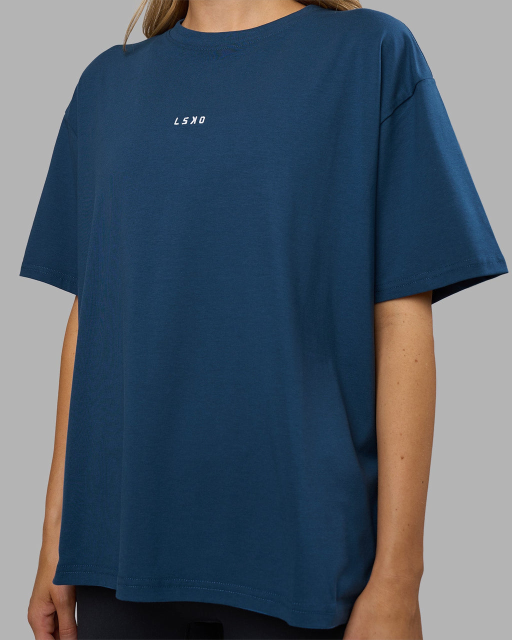Go-To FLXCotton Oversized Tee - Indigo-White