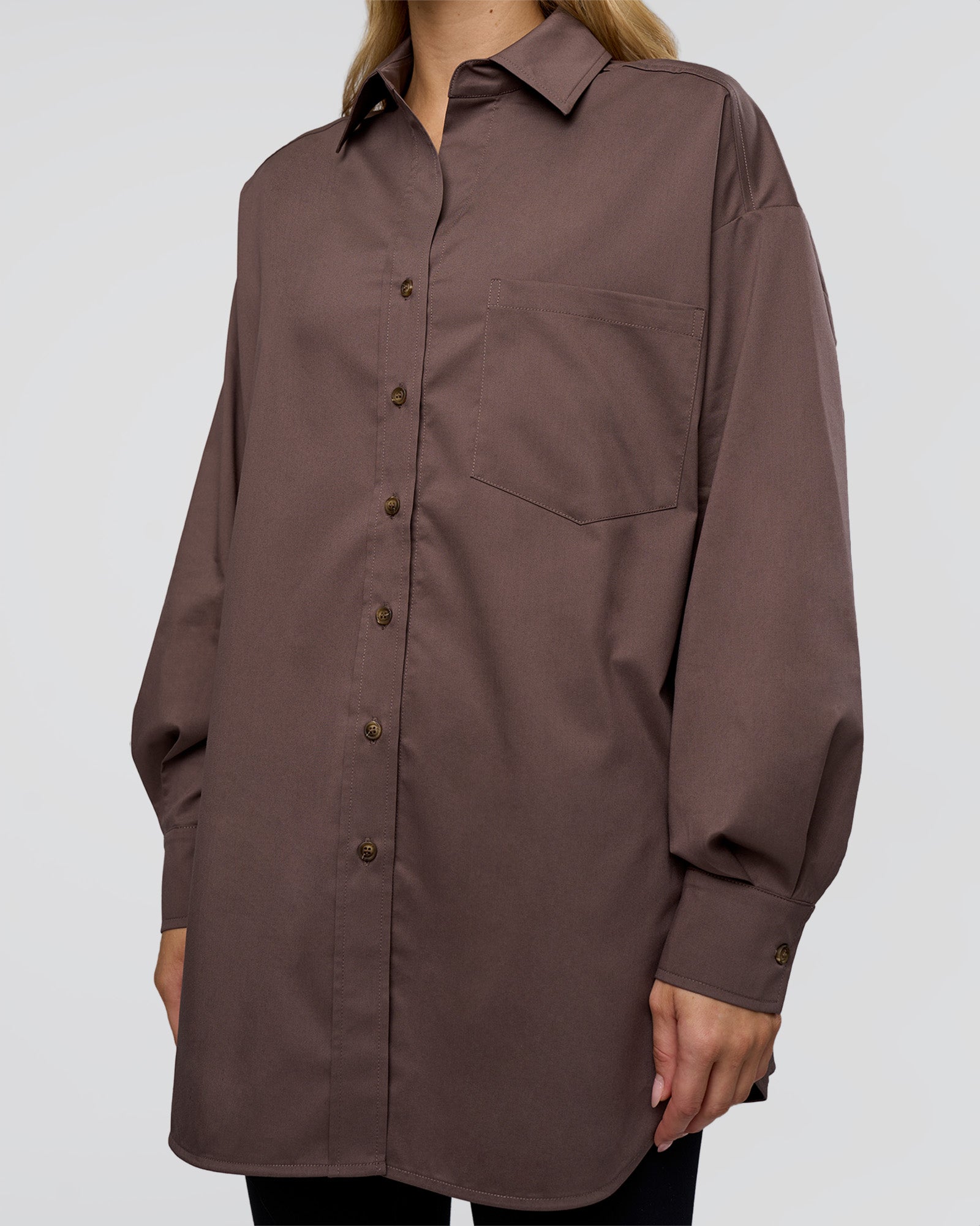 Go-To Oversized Shirt - Cocoa
