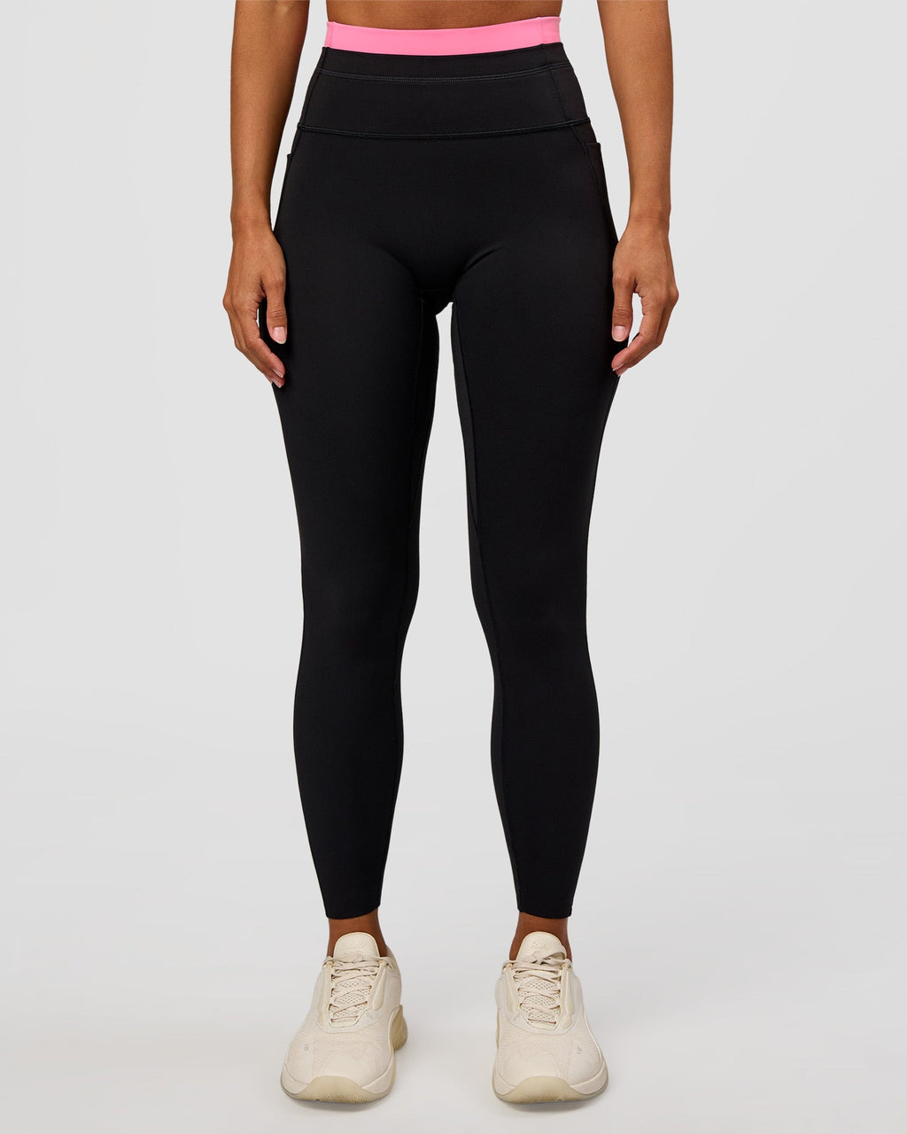 Liberate High-Rise Full Length Legging Pockets - Black-Candy Pink