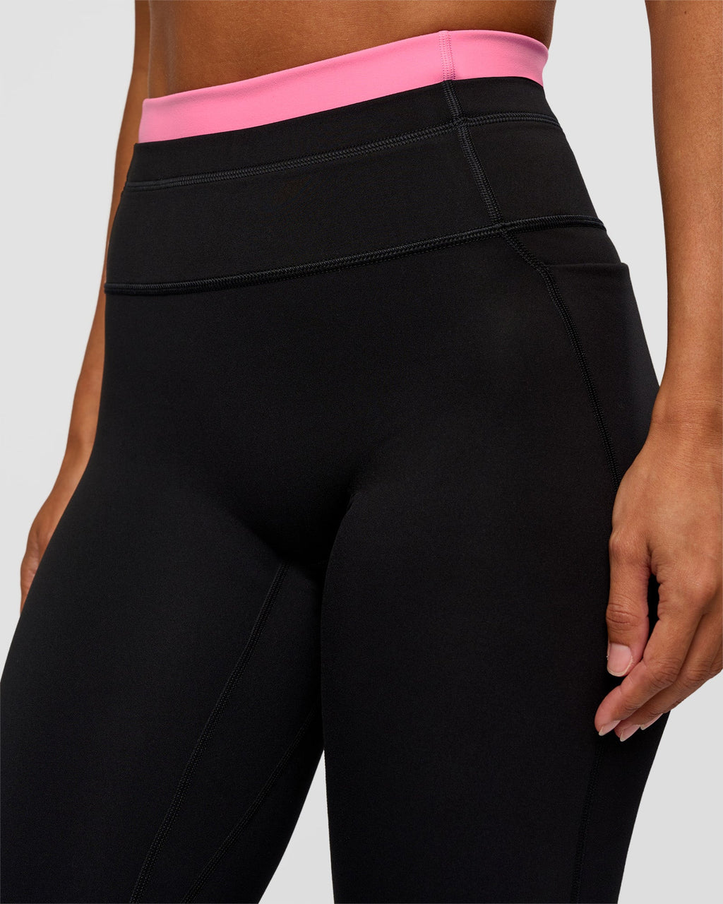 Liberate High-Rise Full Length Legging Pockets - Black-Candy Pink