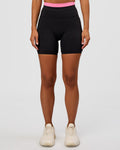 Liberate High-Rise 6" Short Pockets - Black-Candy Pink