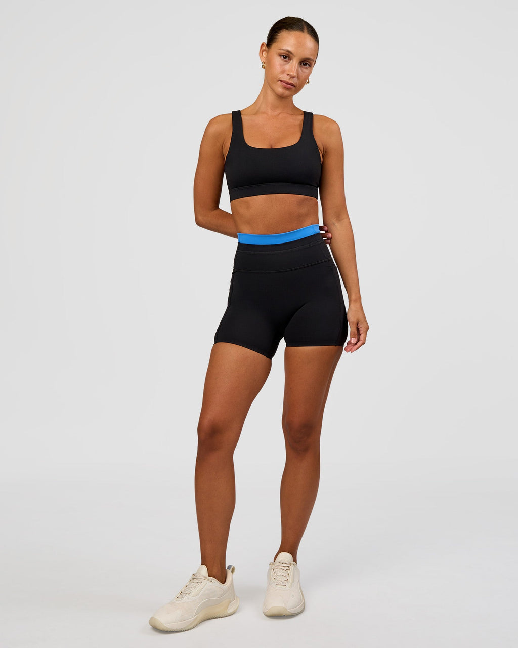 Liberate High-Rise 4" Short Pockets - Black-Palace Blue